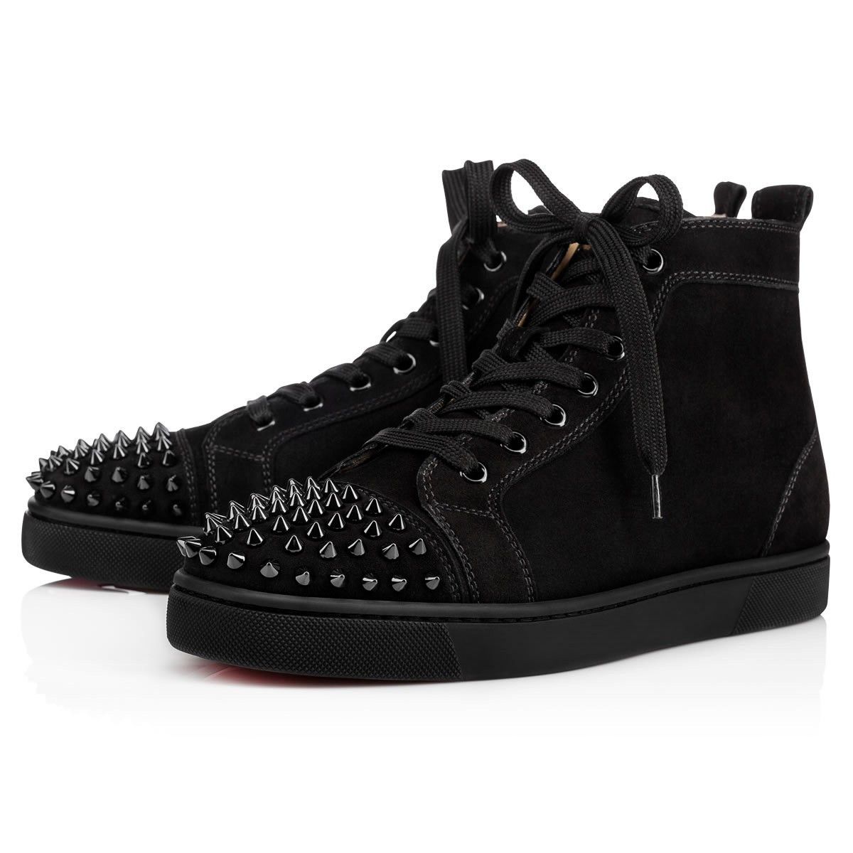 Christian Louboutin lou spikes flat suede Size US 12 / EU 45 - 1 Thumbnail