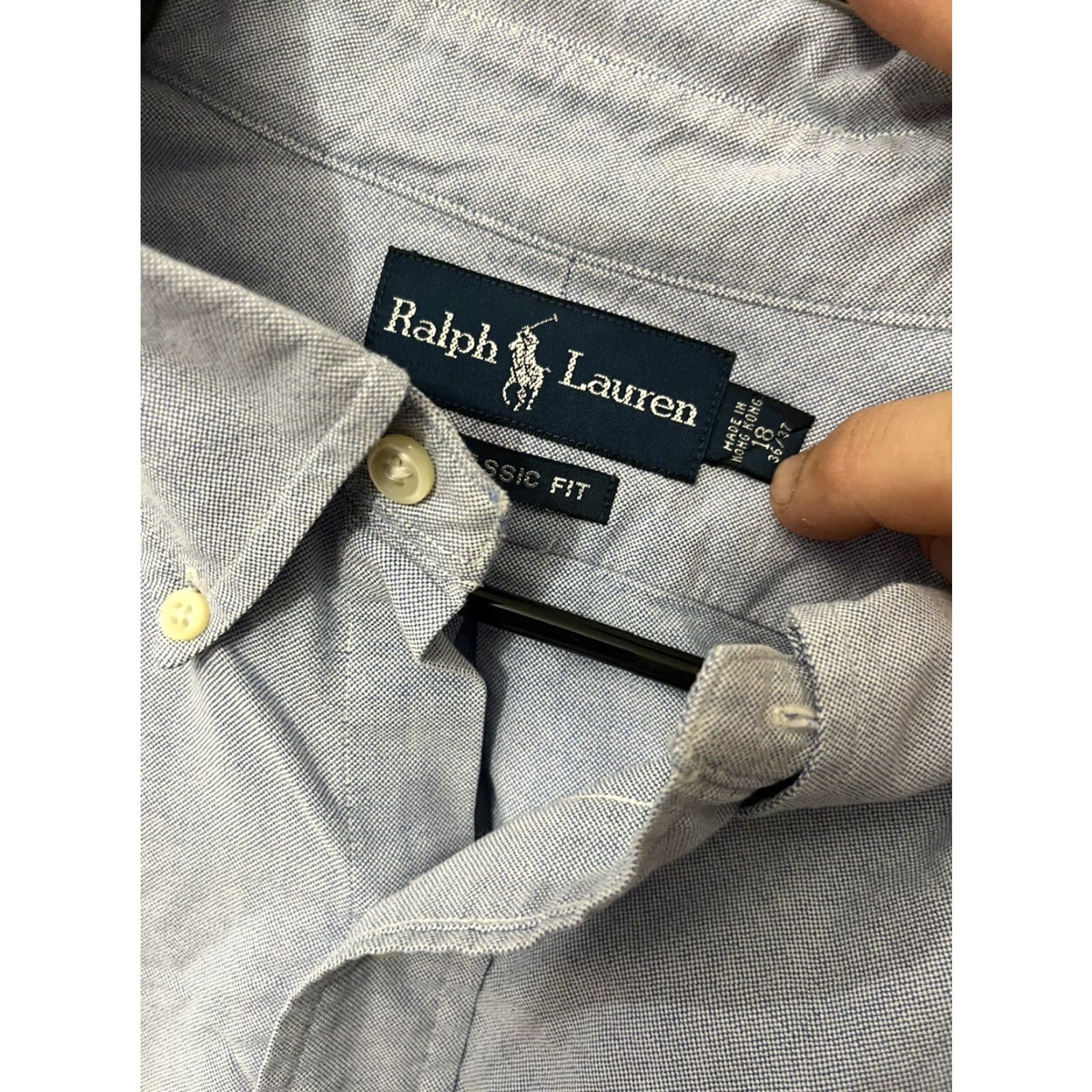 Ralph Lauren Ralph Lauren Button-Down Shirt Mens 18 XXL Long Sleeve Solid Blue Classic Fit Button-Up 100% Cotton Family Brand Shirt Mens Louis Lauren? Size US XXL / EU 58 / 5 - 3 Thumbnail