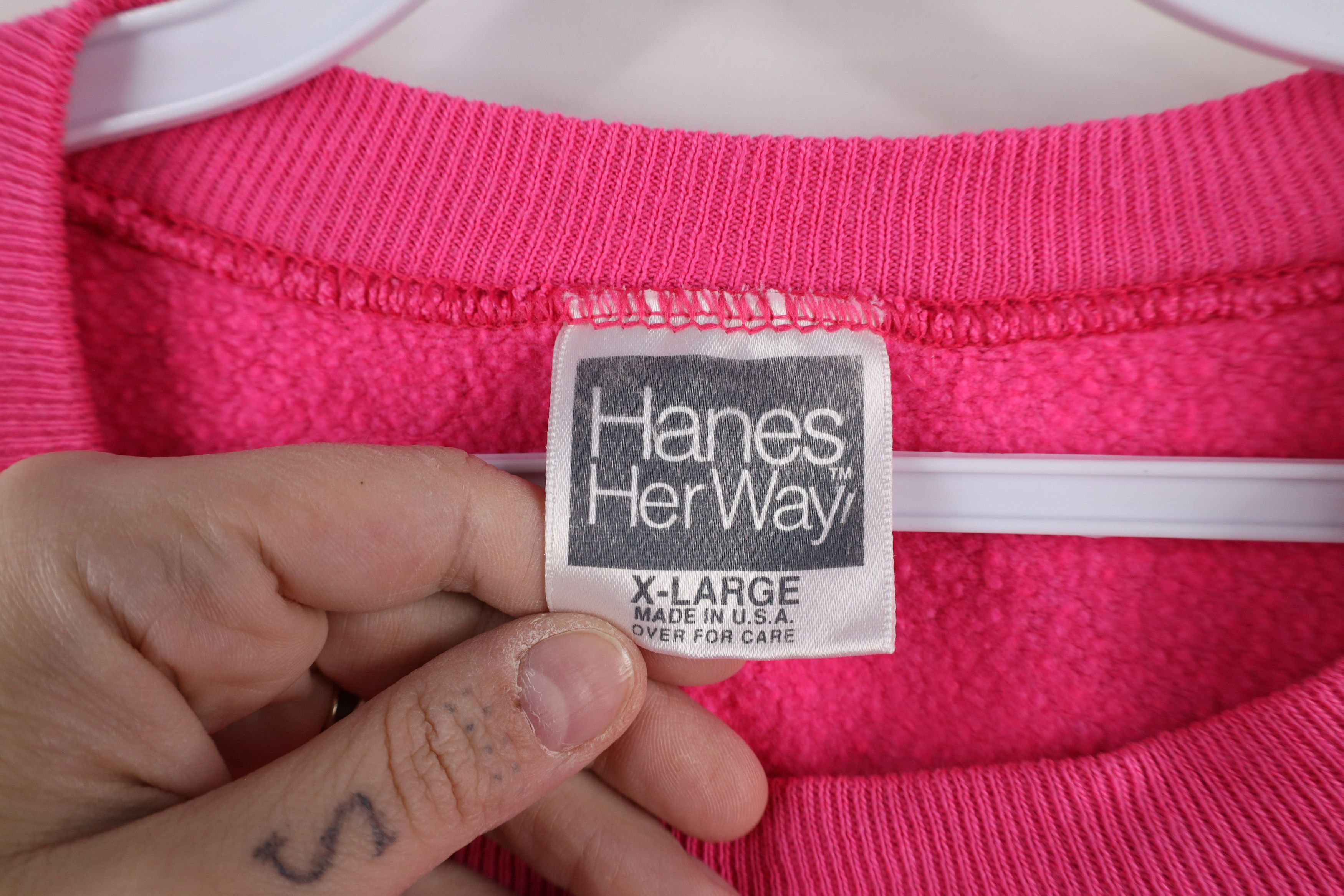 Vintage Vintage 80s 90s Streetwear Crewneck Sweatshirt Pink USA Size XL / US 12-14 / IT 48-50 - 4 Thumbnail