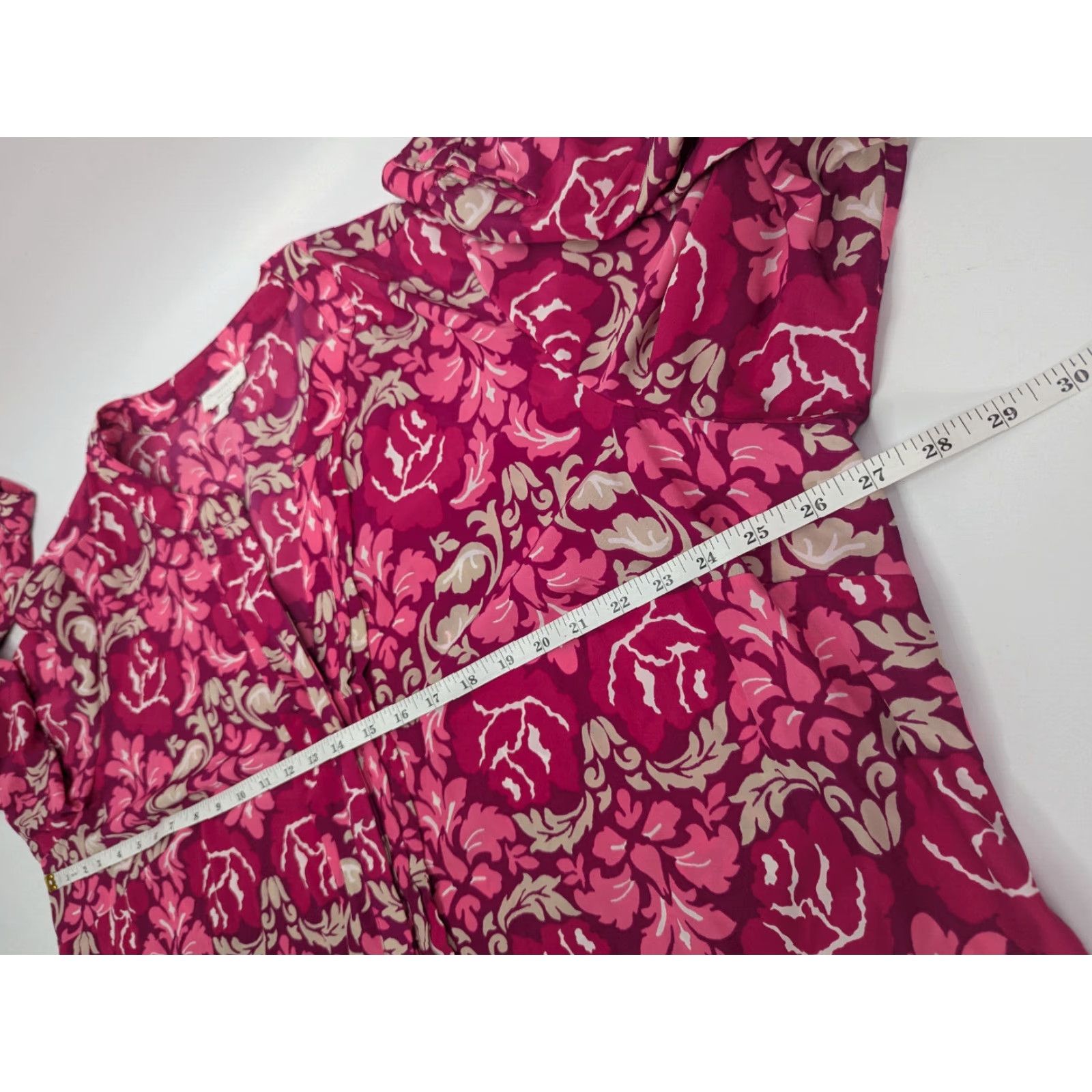 Charter Club VINTAGE Charter Club Womens Button-Down Shirt Pink Floral Top 3X Boho Band Collar Button-Up Ladies Size XXL / US 16-18 / IT 52-54 - 7 Thumbnail