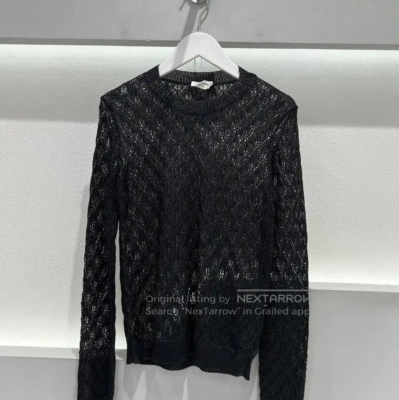 YSL Black Knit Long Sleeve Sweater for Women .