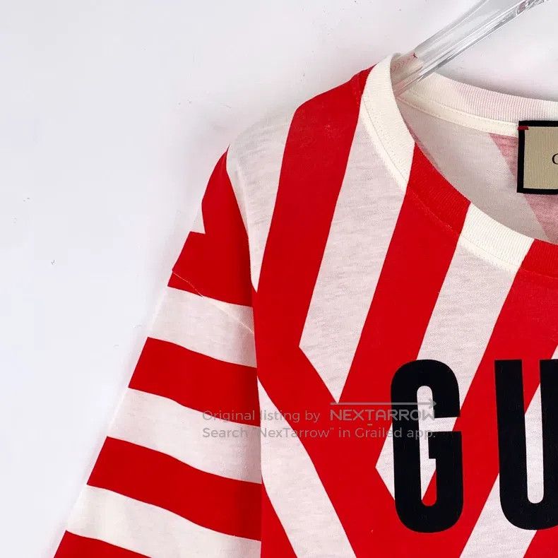 Gucci Gucci Colour-blocked logo letter print striped cotton roun Size XS / US 0-2 / IT 36-38 - 3 Thumbnail