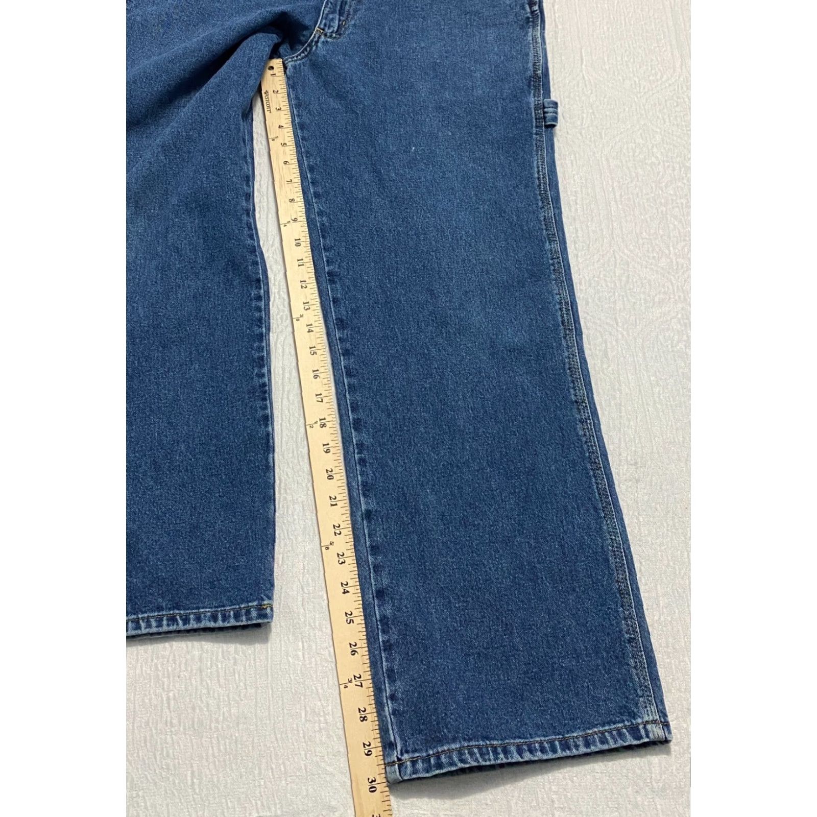 Vintage Falls Creek Mens Jeans Size 34x30 Blue Wide-Leg Straight Carpenter Denim Cotton 5-Pocket Mens Regular 34in Inseam Blue Jeans Size US 34 / EU 50 - 6 Thumbnail