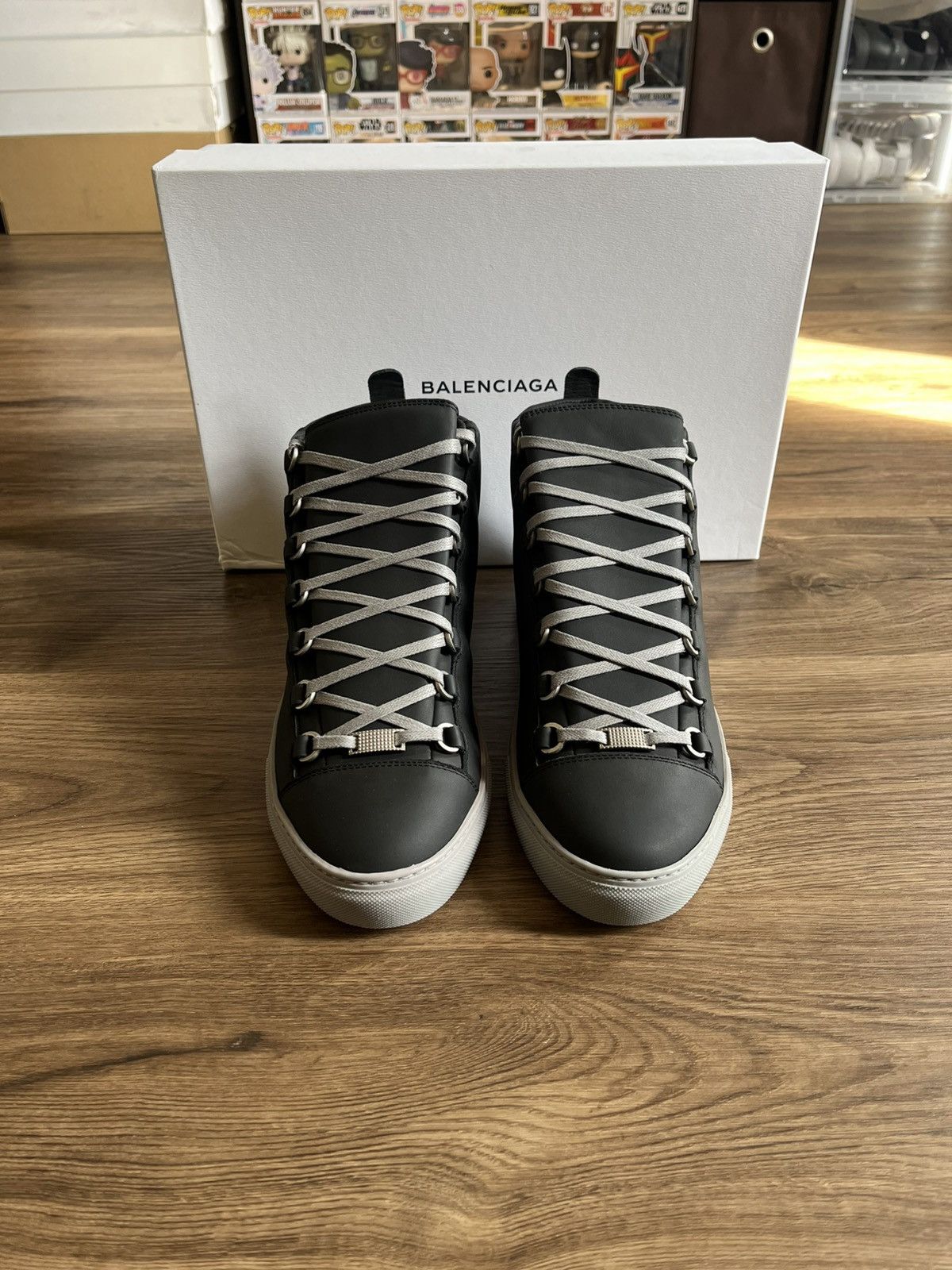 Grey Balenciaga Mens High Top Trainers Authentic Balenciaga