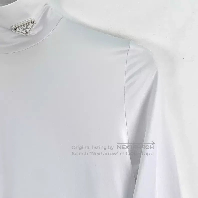 Prada Prada 22 white triangle high-necked long-sleeved T-shirt u Size XS / US 0-2 / IT 36-38 - 3 Thumbnail