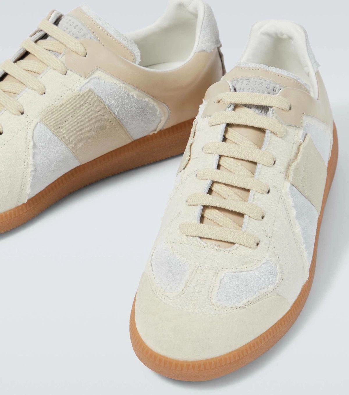 Maison Margiela oc11z1225 Replica Inside Out Suede Sneakers in Beige/White Size US 7 / EU 40 - 3 Thumbnail