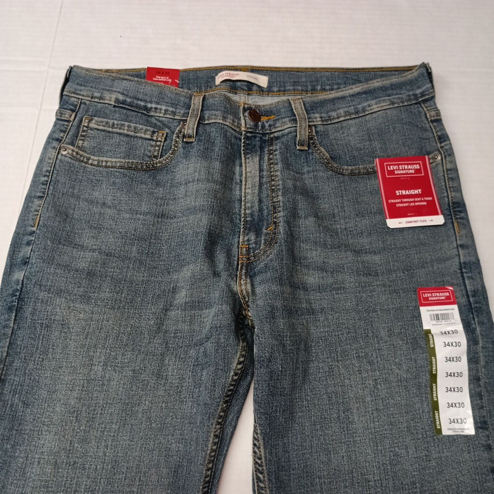Levi's Signature By Levi Straight Jeans Men's 34x30 Blue Cotton Size US 34 / EU 50 - 4 Thumbnail