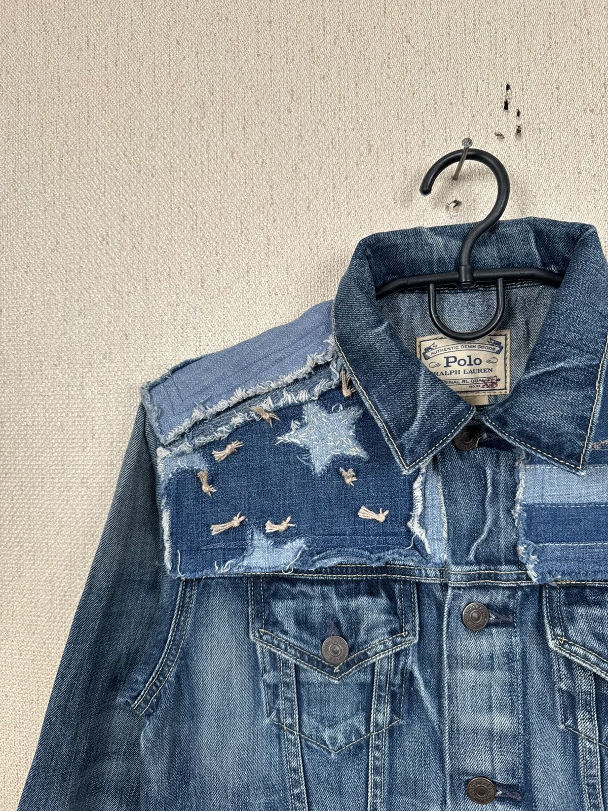 Polo Ralph Lauren Polo Ralph Lauren Patchwork Denim Trucker Jacket Sz XS Size XS / US 0-2 / IT 36-38 - 9 Thumbnail