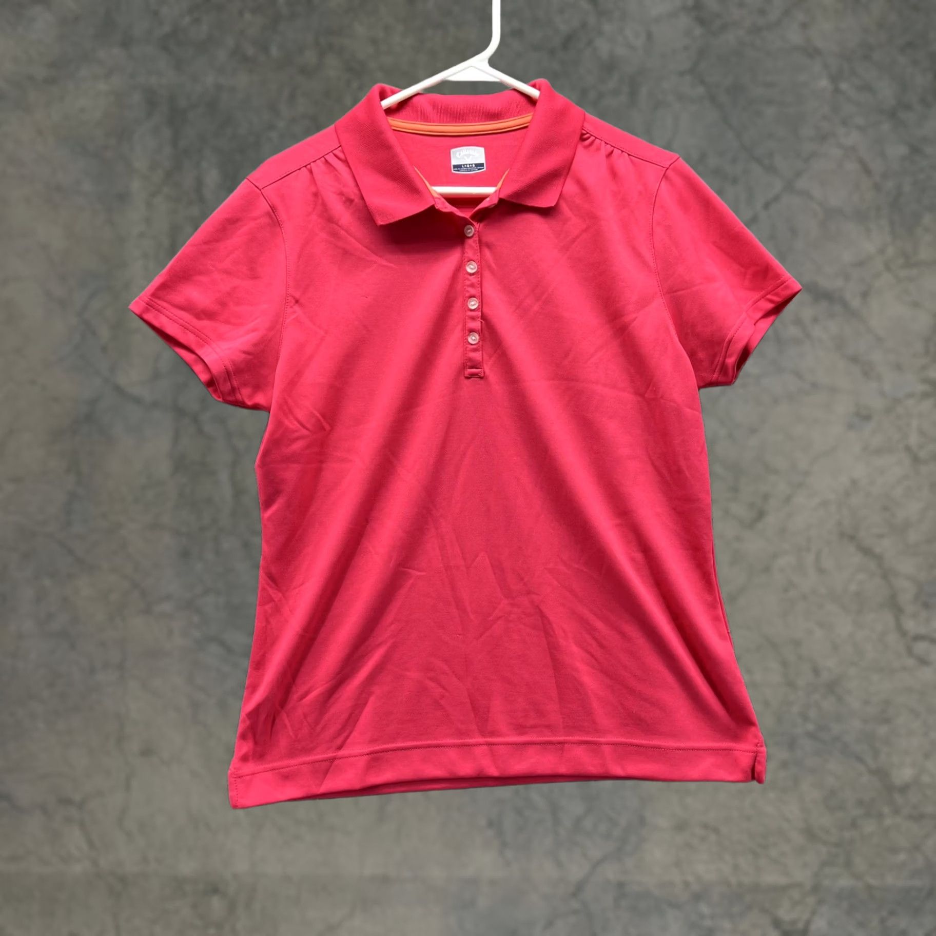Callaway Callaway Polo Shirt Women Large Pink Polyester Logo Preppy Golf Shirt Ladies Casual Size L / US 10 / IT 46 - 1 Thumbnail