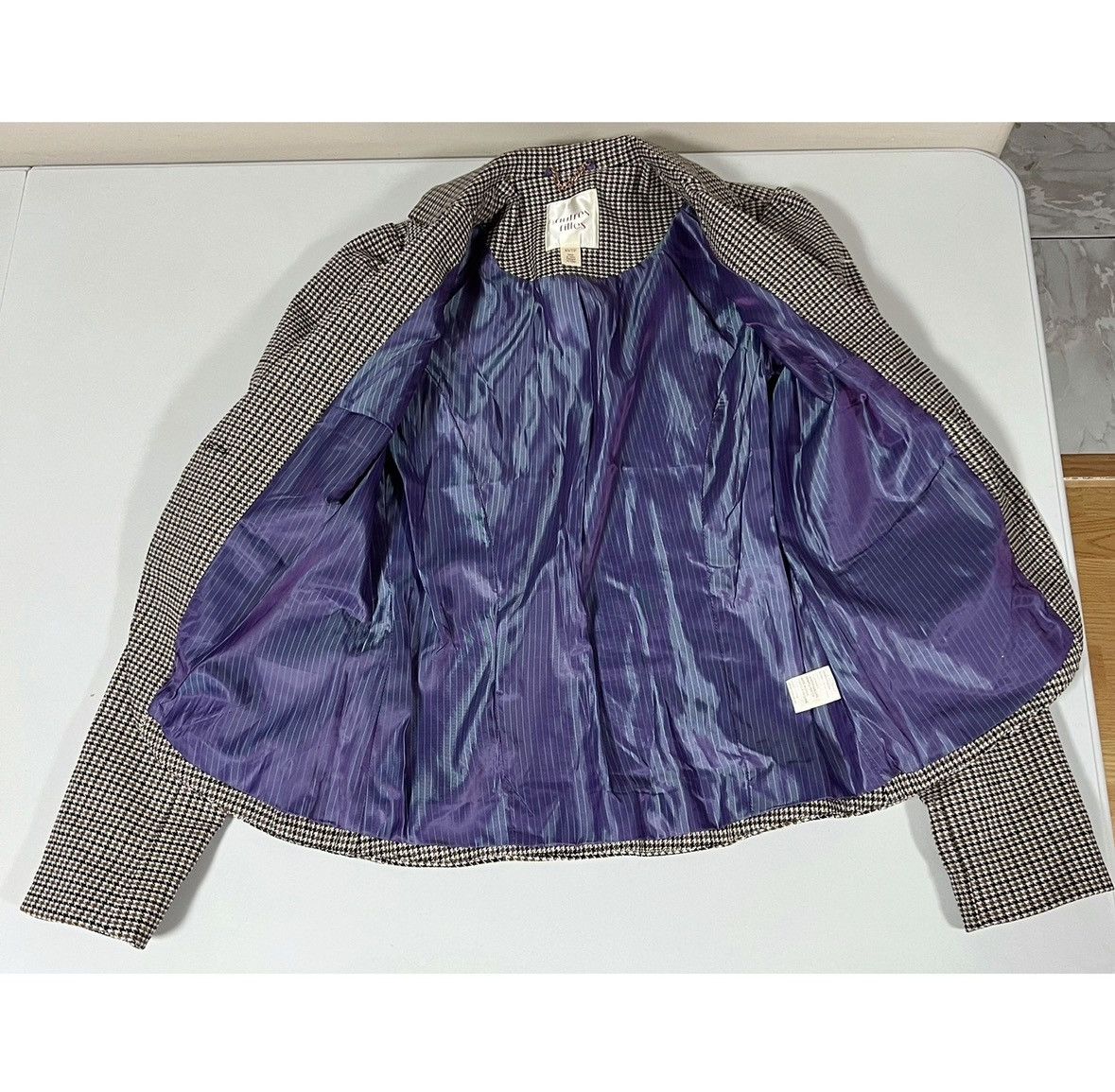 AVEC LES FILLES Autres Filles Houndstooth Business Blazer Coat Jacket XS 💜🤎✨ Size XS / US 0-2 / IT 36-38 - 3 Thumbnail