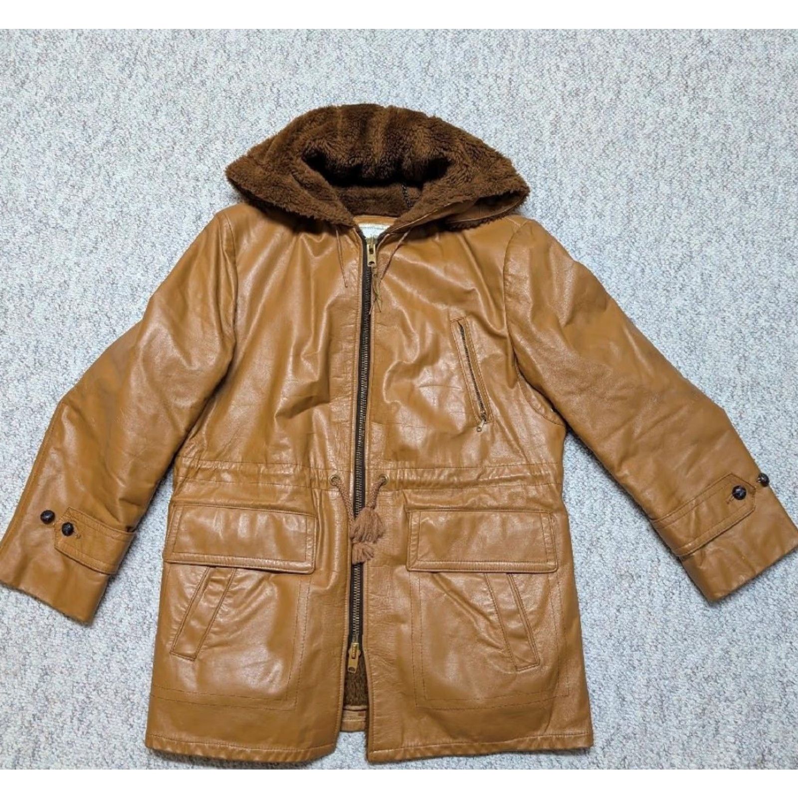 London Fog VINTAGE London Fog COAT Parka Leather Cowhide 42R M Browns Mens Size US M / EU 48-50 / 2 - 6 Thumbnail