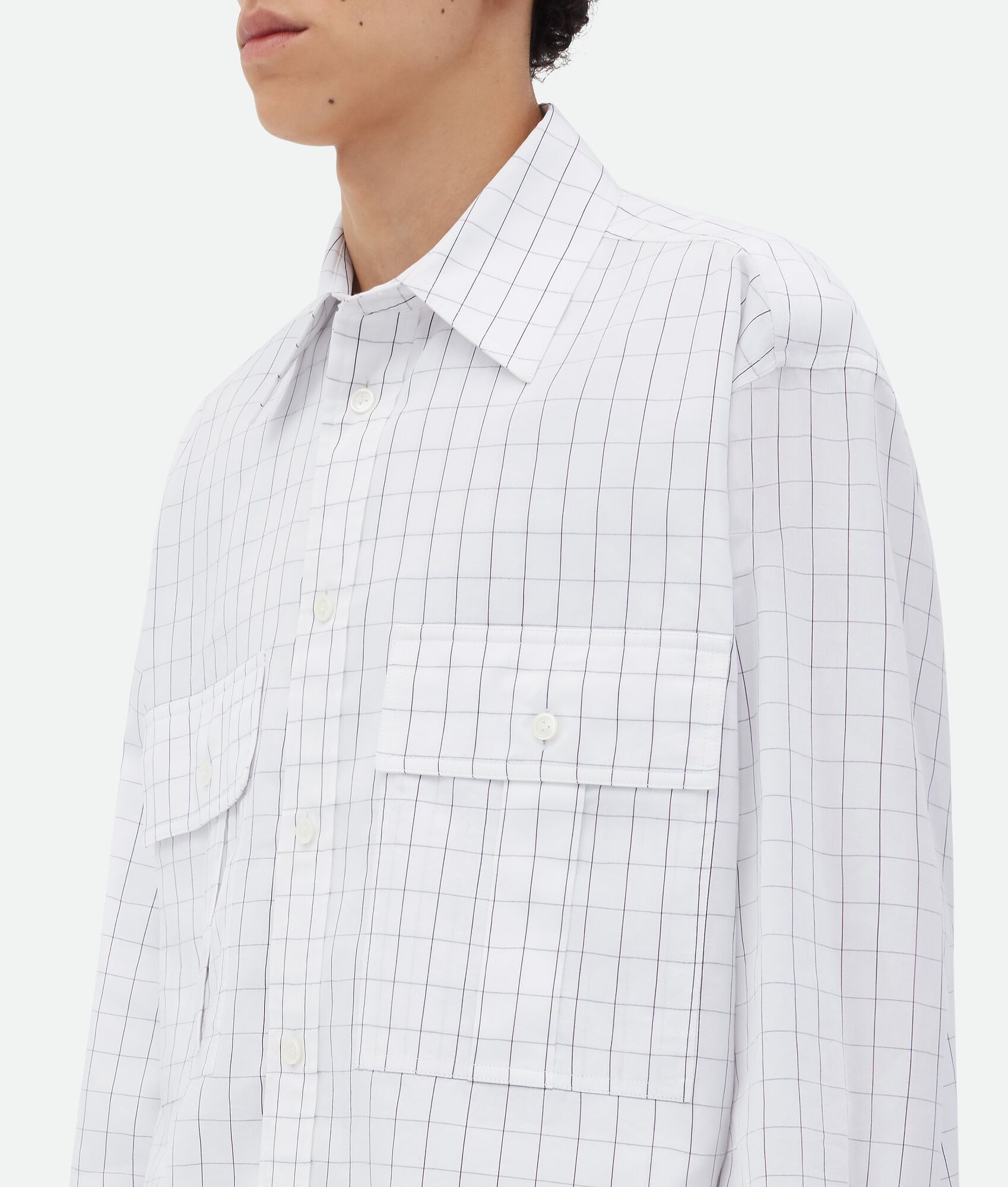 Bottega Veneta o1w1db10525 Crisp Cotton Silk Double Layer Shirt Multicolor Size US M / EU 48-50 / 2 - 5 Thumbnail