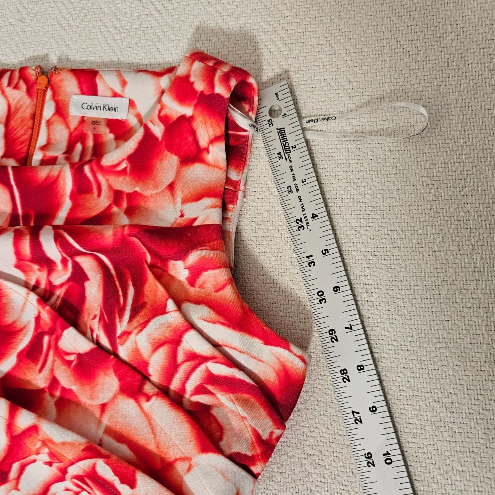 Calvin Klein Calvin Klein Dress Women 10 Sheath Sleeveless Floral Pink Knee Length Back Zip Womens Size L / US 10 / IT 46 - 6 Thumbnail