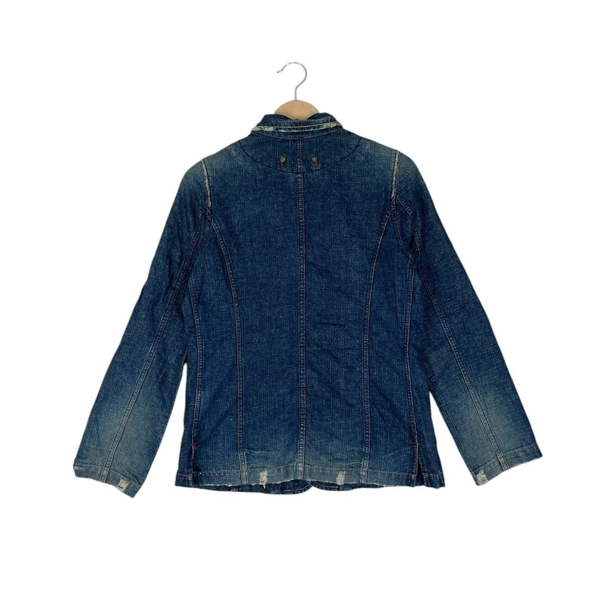 Japanese Brand Japanese Brand Cube Sugar Distressed Style Denim Jacket Size US S / EU 44-46 / 1 - 2 Thumbnail