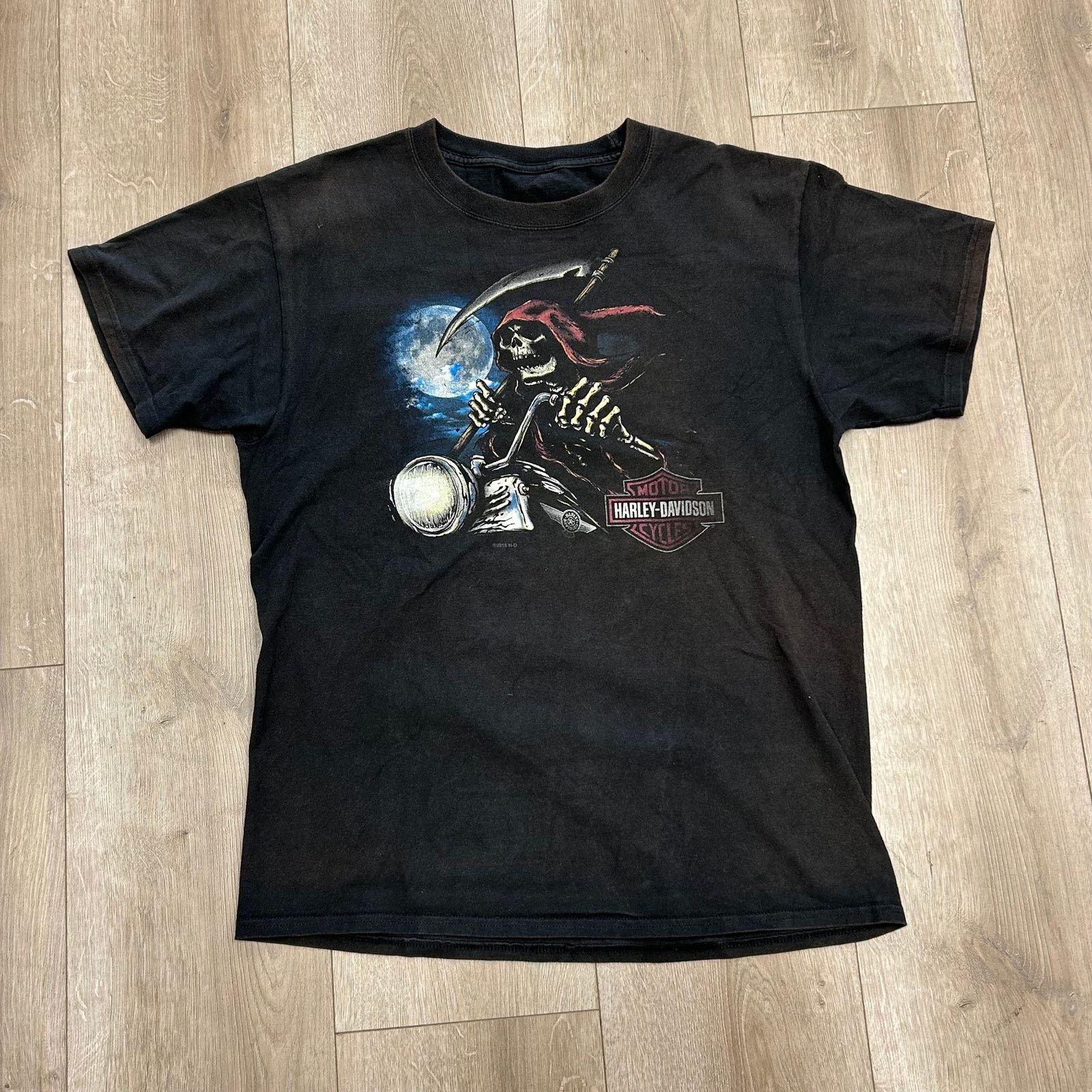 Harley Davidson × Vintage 2015 Harley Davidson Grim Reaper Black Tee T Shirt Medium Size US M / EU 48-50 / 2 - 1 Thumbnail