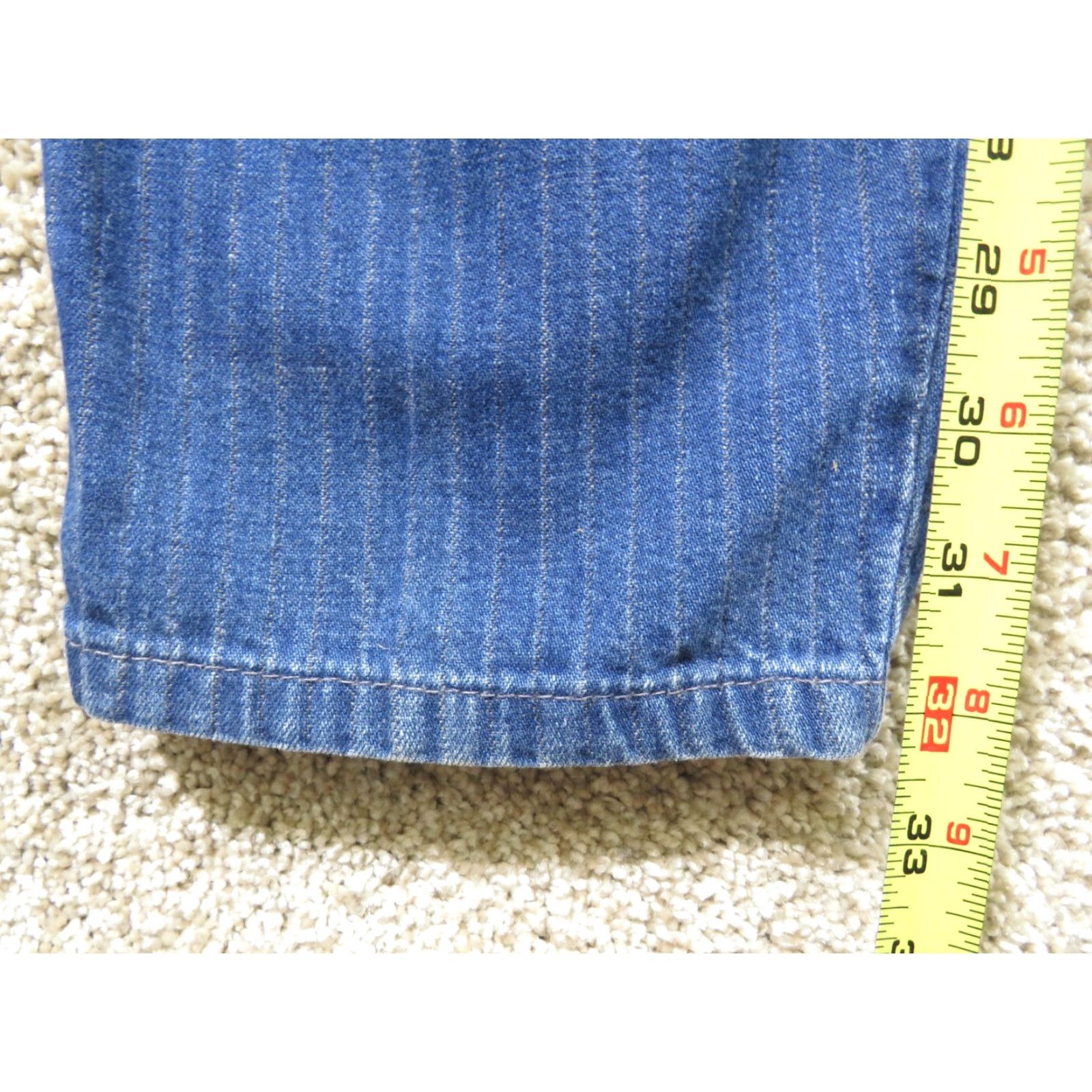 Lee VINTAGE Lee Riders Jeans Denim Ladies 13W 29X32 High Waist Pin Striped 1980s Disco Blue Mens Womens Girls? Size 29" - 7 Thumbnail