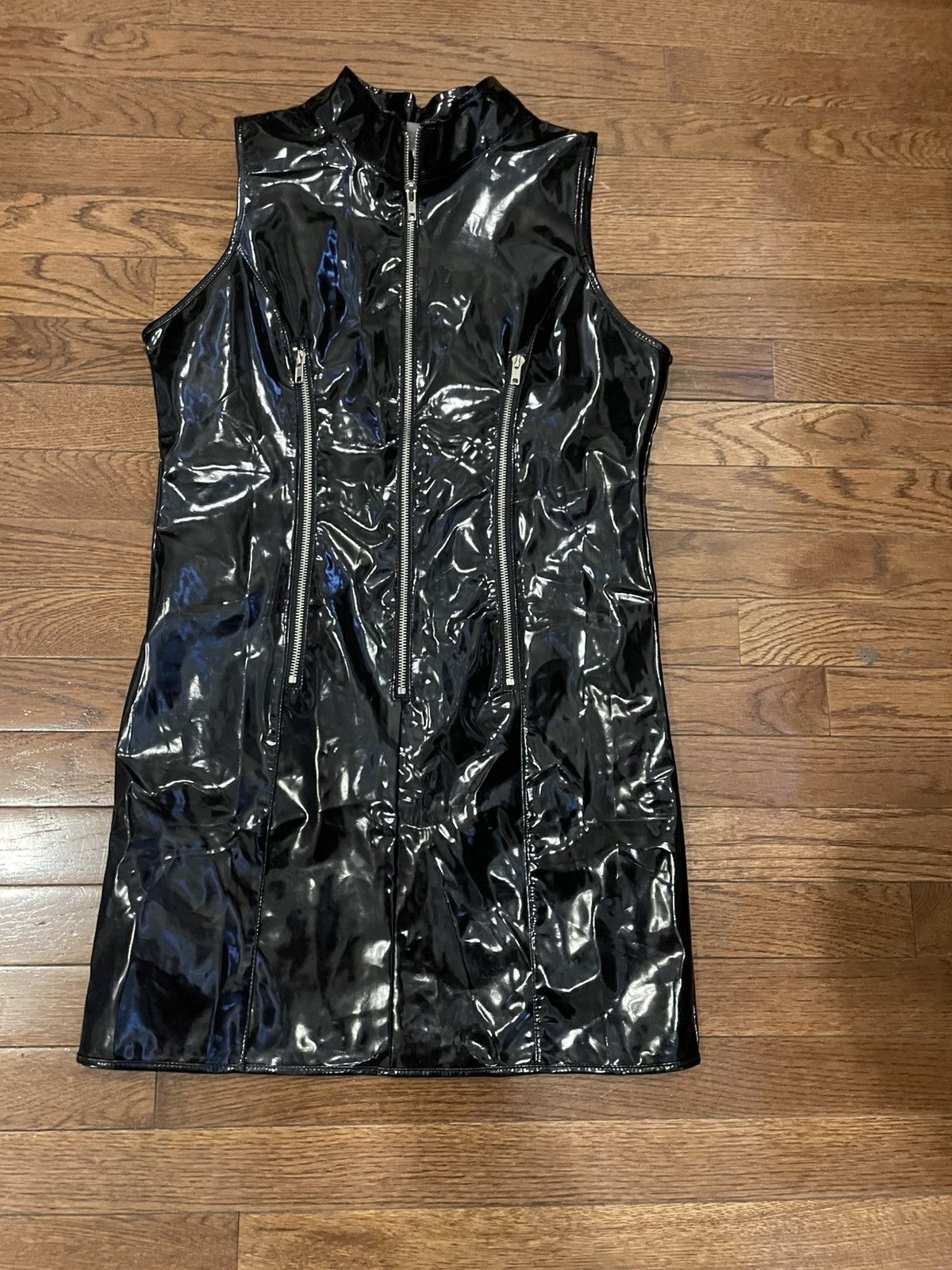 Other Black faux leather zip-up mini dress Size S / US 4 / IT 40 - 1 Thumbnail