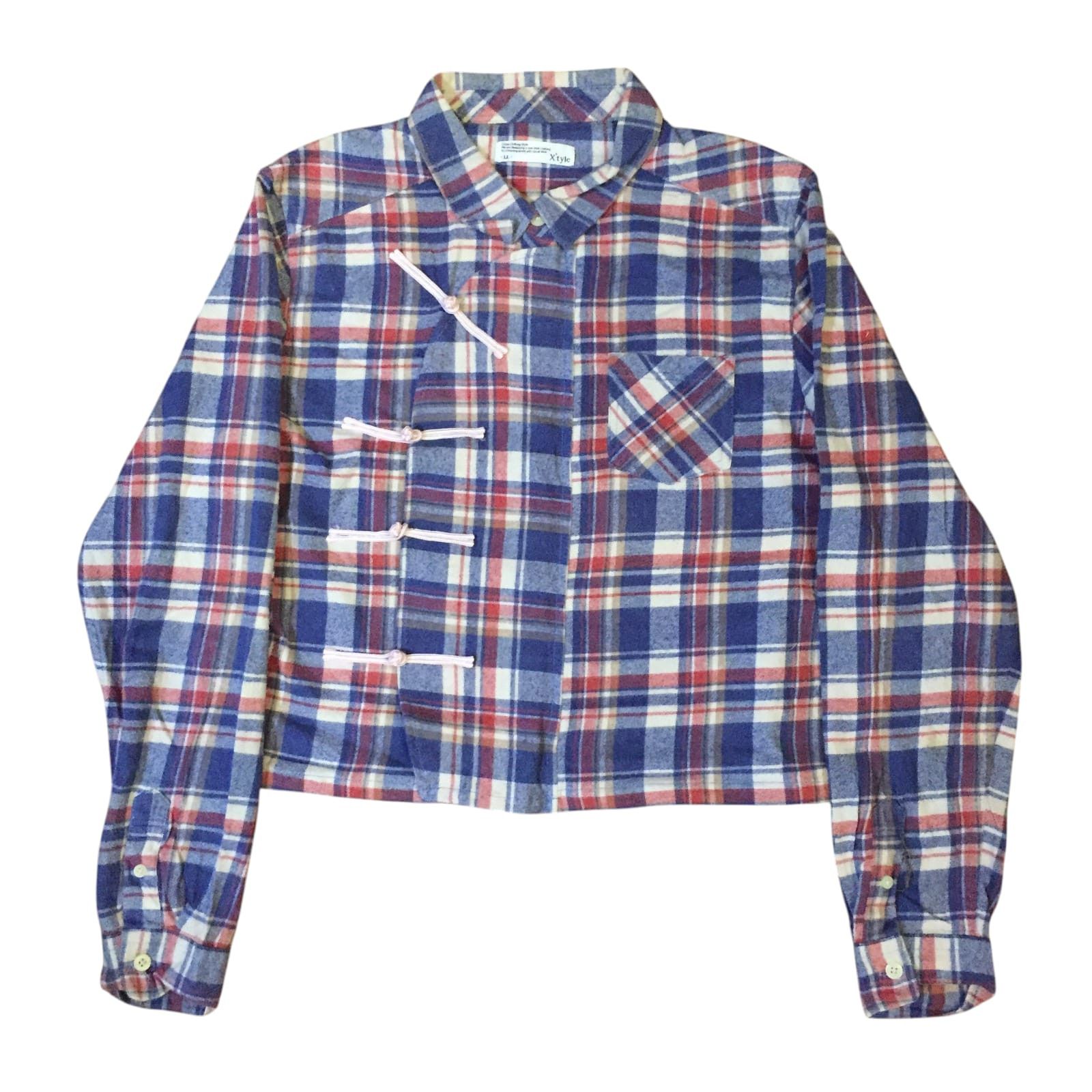 Handmade X'Tyle Chinese Cheongsam Boxy Shirt Flannel Reworked Size L / US 10 / IT 46 - 1 Thumbnail