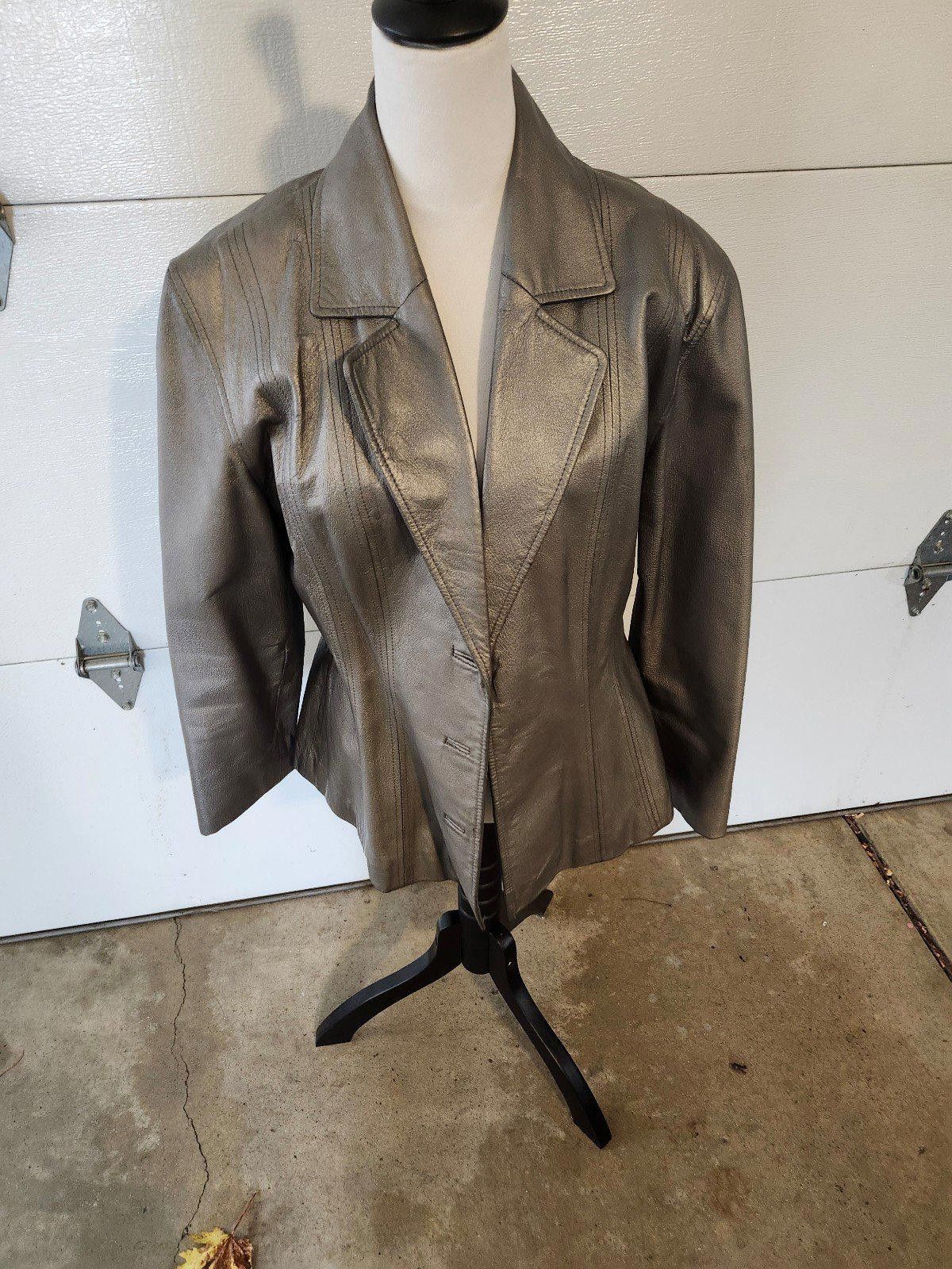 Designer David Bejamin Grey Blazer Leather Size L / US 10 / IT 46 - 1 Preview