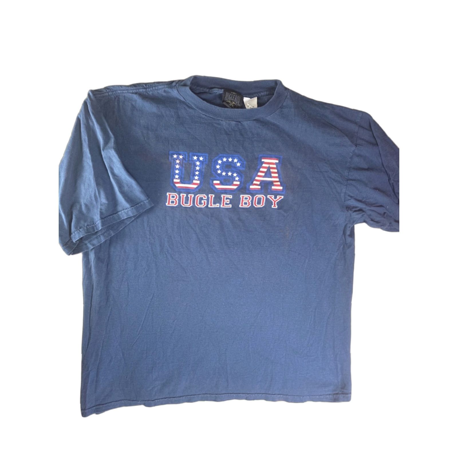 Bugle Boy VINTAGE Bugle Boy T-Shirt XL Men Short Sleeve 90s Logo Blue Distressed USA Red White Blue T-Shirt Mens XL Size US XL / EU 56 / 4 - 1 Thumbnail