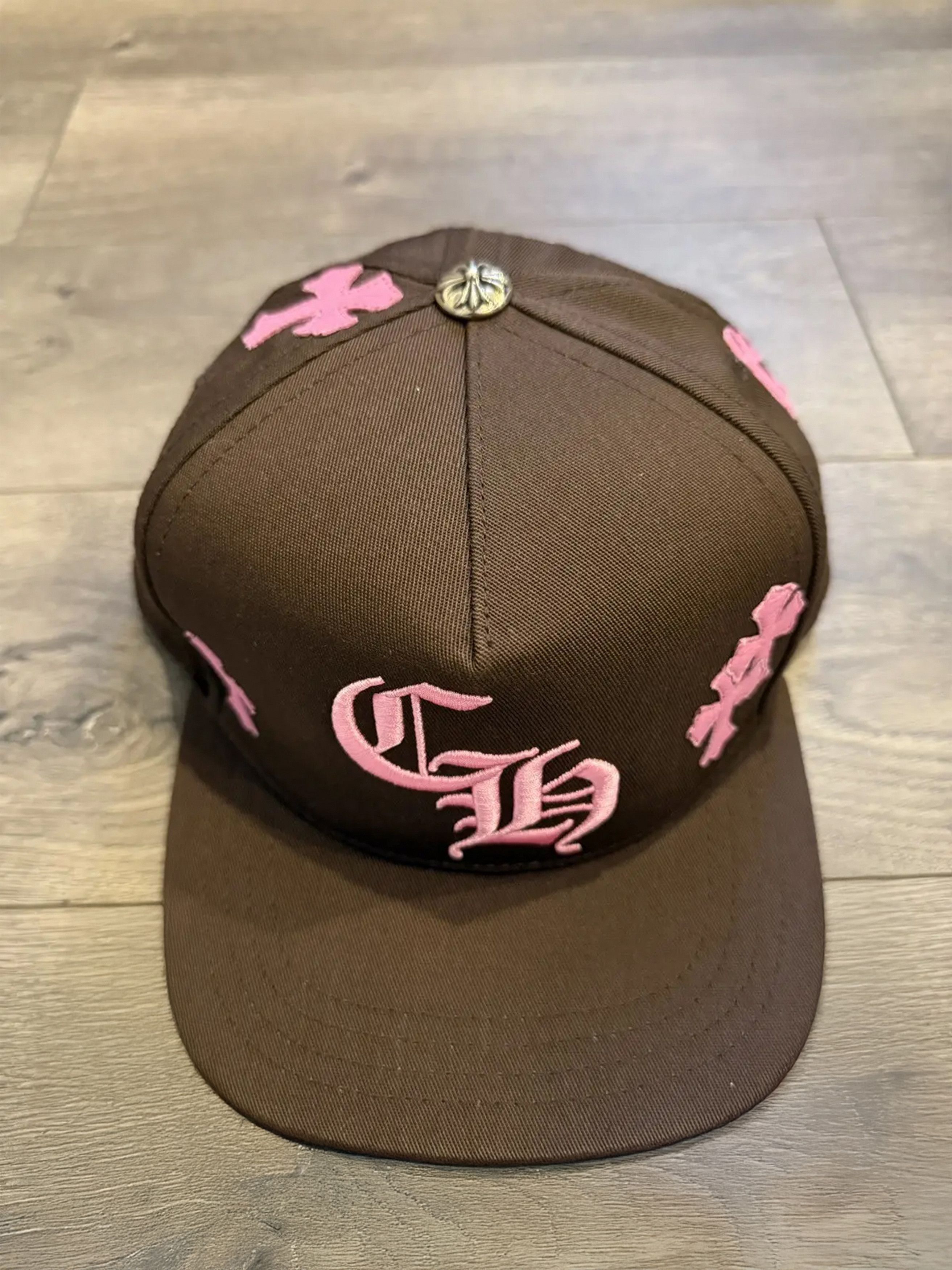 Chrome Hearts Chrome Hearts “CH” Cross Hat Brown and Pink | Grailed