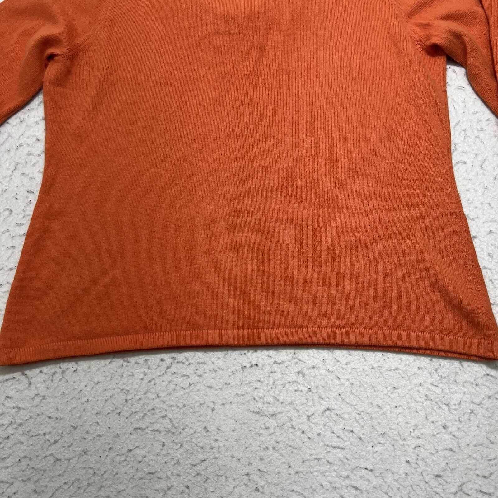 J. Jill J. Jill Angora Rabbit Hair Blend V-Neck Lace Orange Sweater Size M / US 6-8 / IT 42-44 - 13 Thumbnail