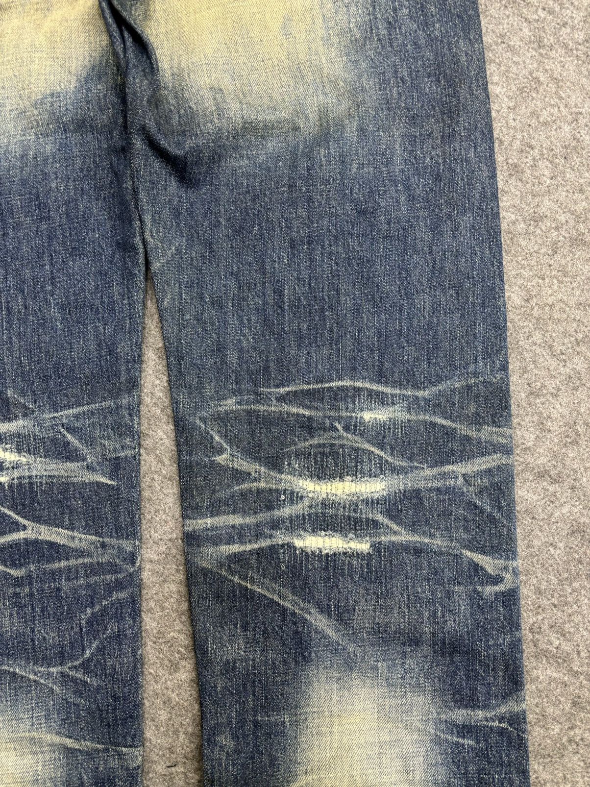 Japanese Brand 💥Sick💥BAGARCH Distressed Raw Stitch Selvedge Denim F543 Size US 31 - 15 Thumbnail