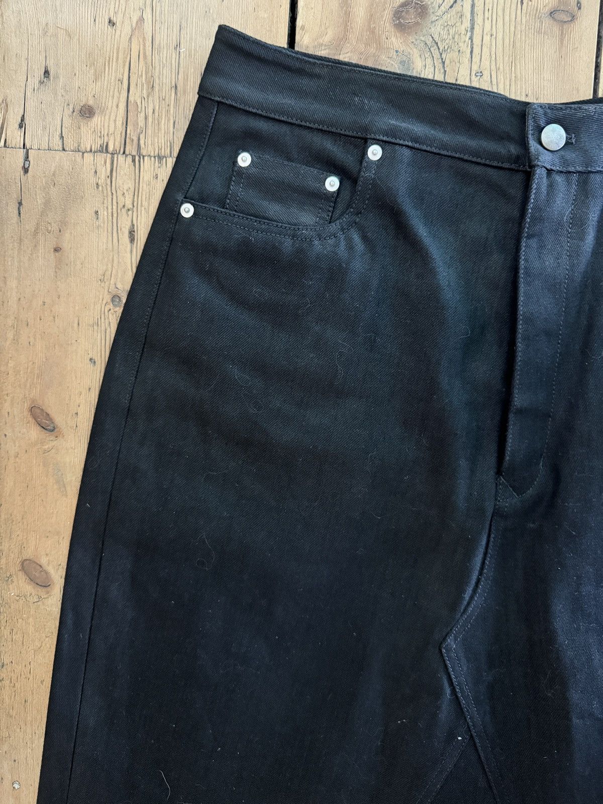 Rick Owens Strobe Godet denim midi skirt Size US 34 / EU 50 - 2 Thumbnail