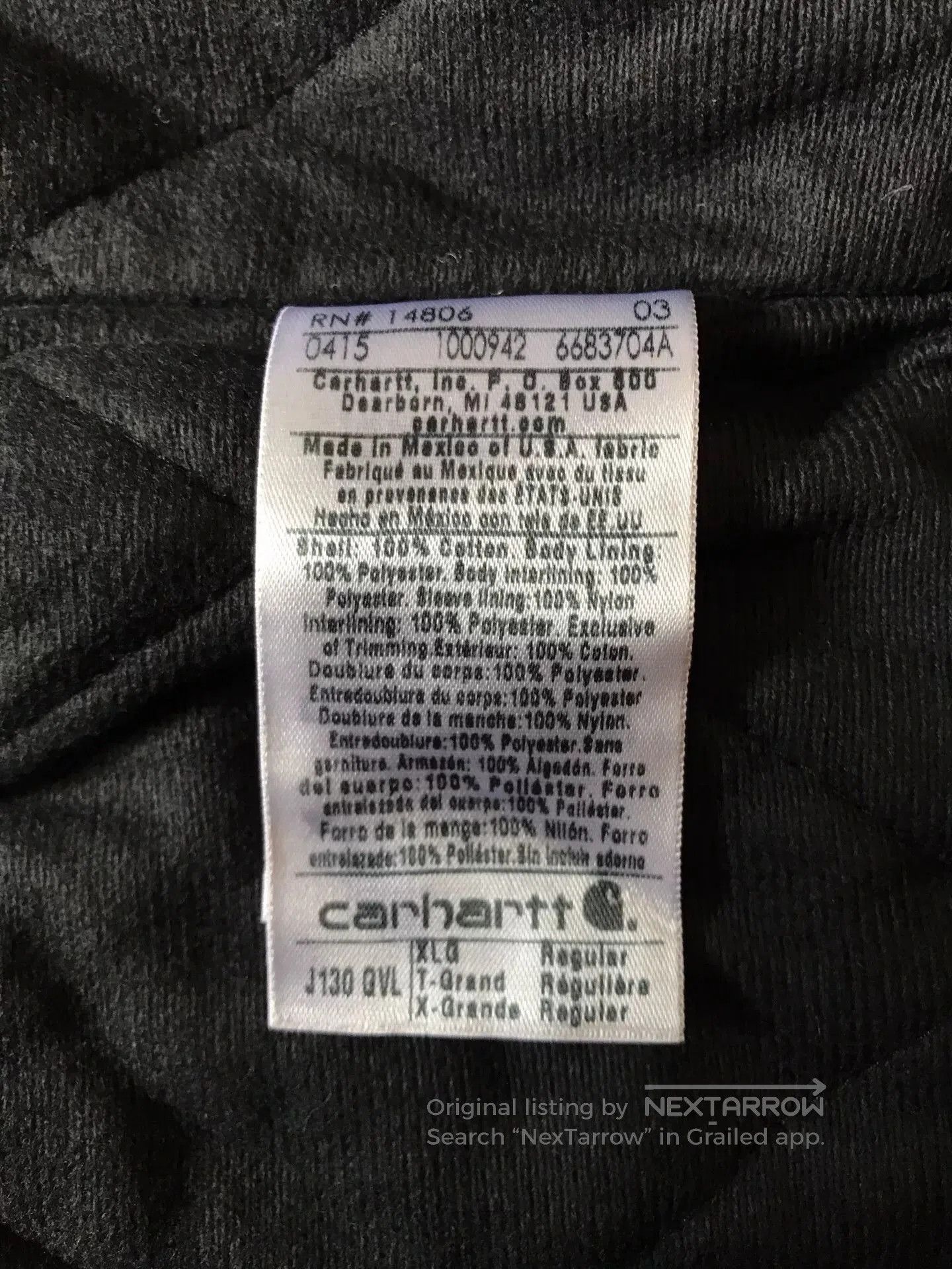 Carhartt Carhartt J130 GVL Washed Canvas Jacket. Size US XL / EU 56 / 4 - 9 Thumbnail