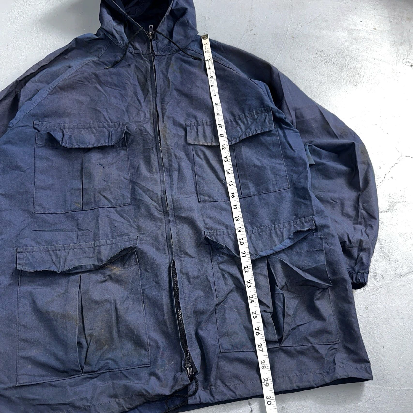 Eddie Bauer Eddie Bauer VTG Hooded Barn Jacket S Blue Cotton Chore Coat Track Hiking 90s Mens Size US S / EU 44-46 / 1 - 4 Thumbnail