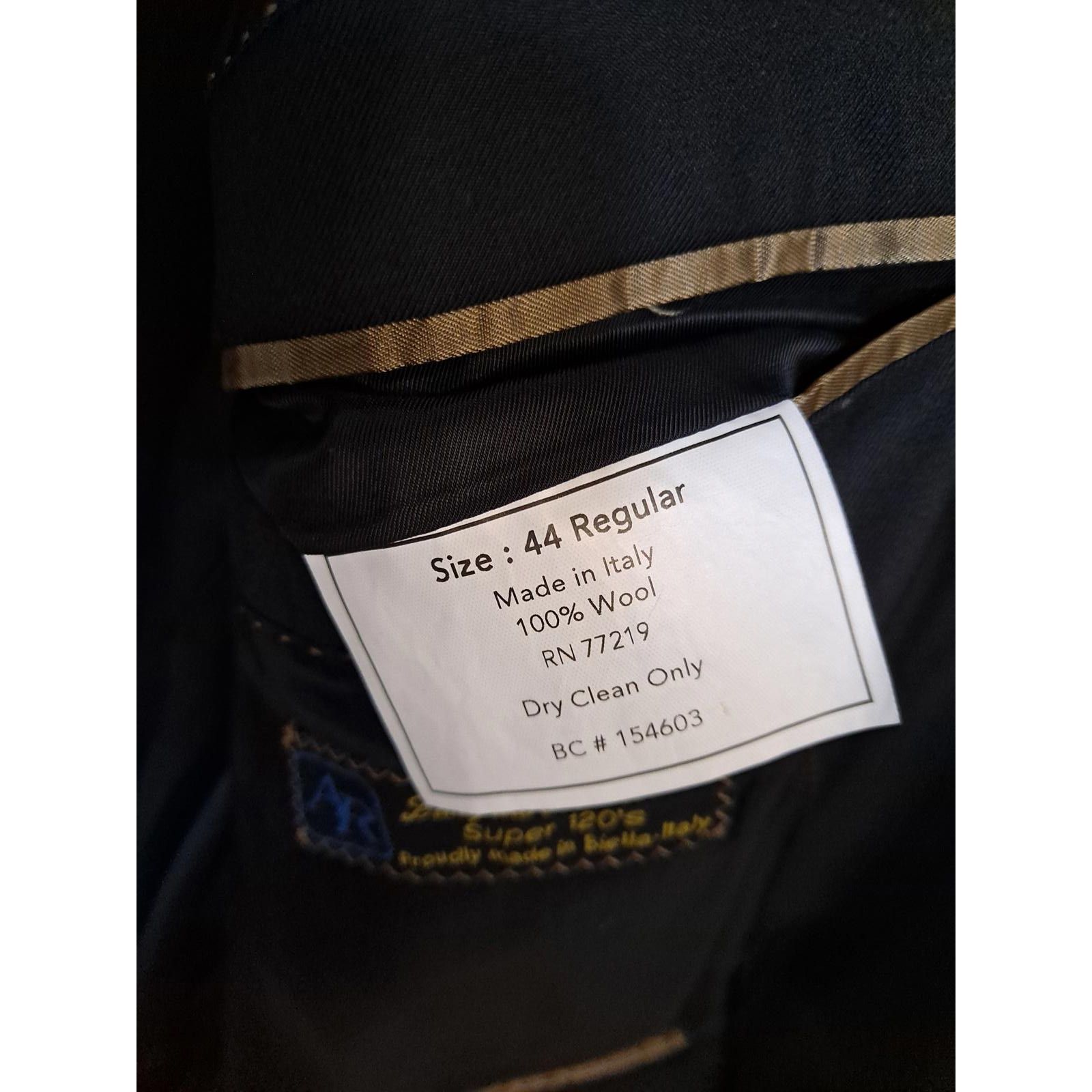 Pronto Uomo Pronto Uomo Black 2 Button Suit Made in Italy Size 44R Size 44R - 9 Thumbnail