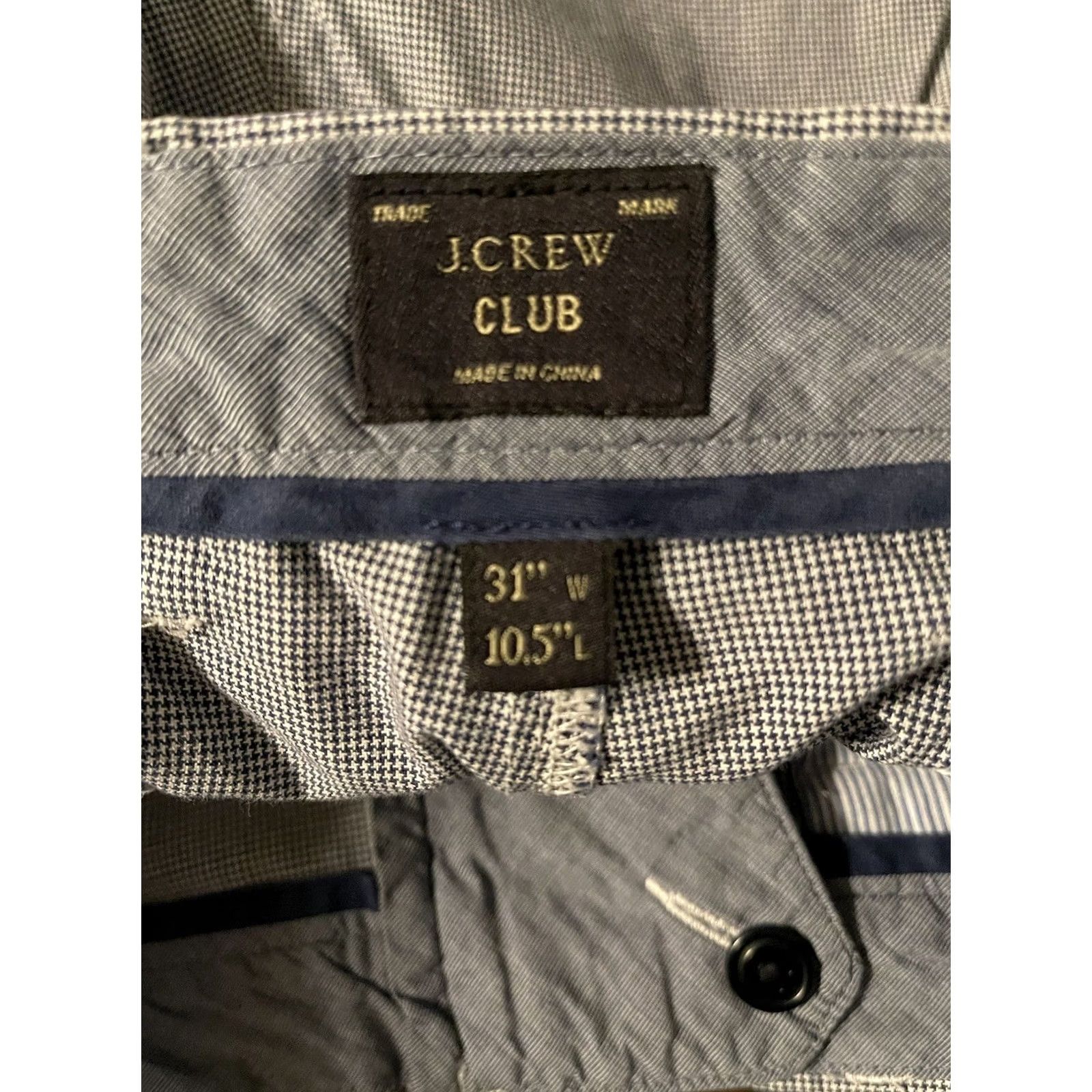 J.Crew J.CREW Blue Houndstooth Preppy Casual Chino Shorts Men's 31W 10.5L Size US 32 / EU 48 - 4 Thumbnail