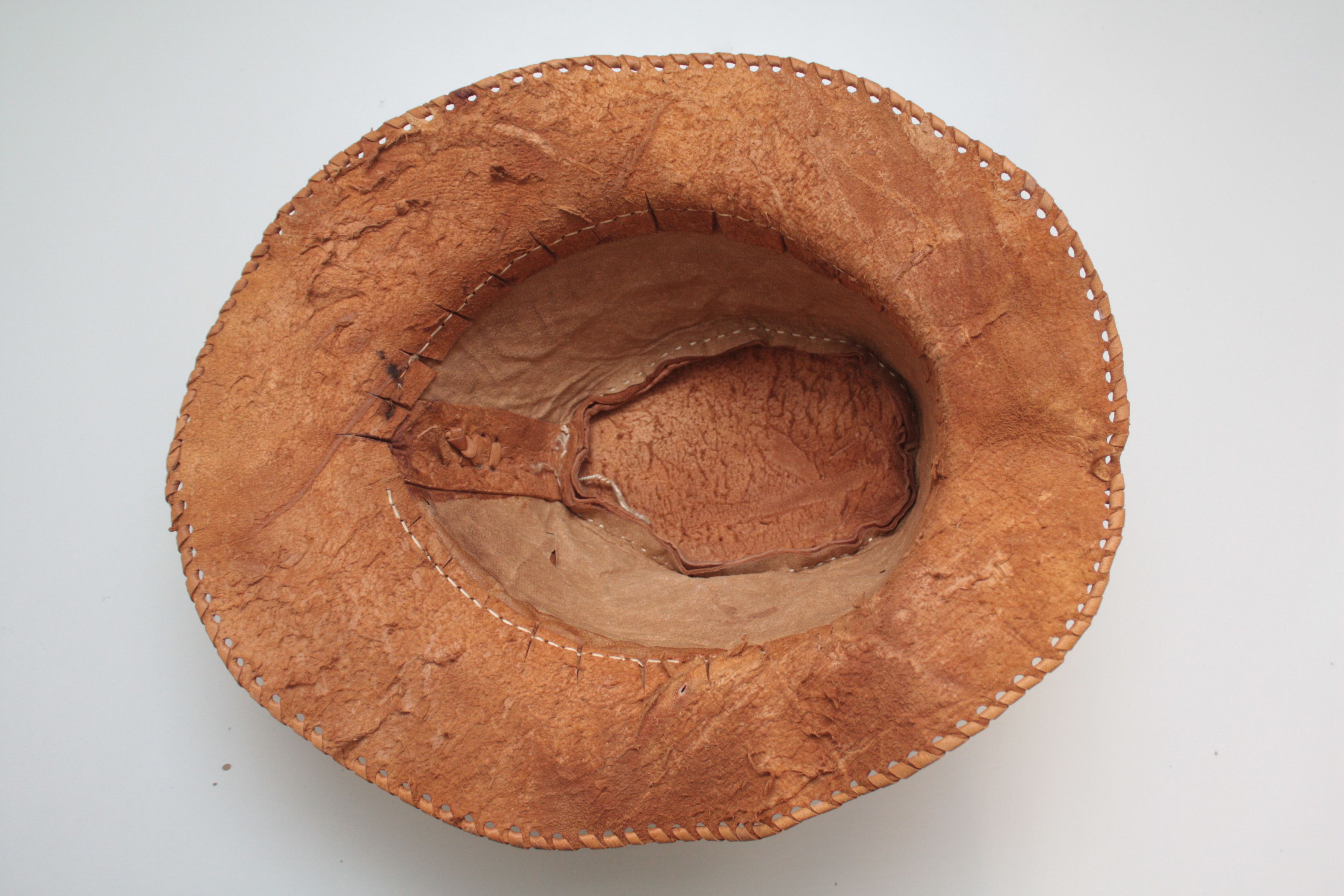 Cowboy Equipment Vintage Western CowBoy Leather Hat Size ONE SIZE - 4 Thumbnail