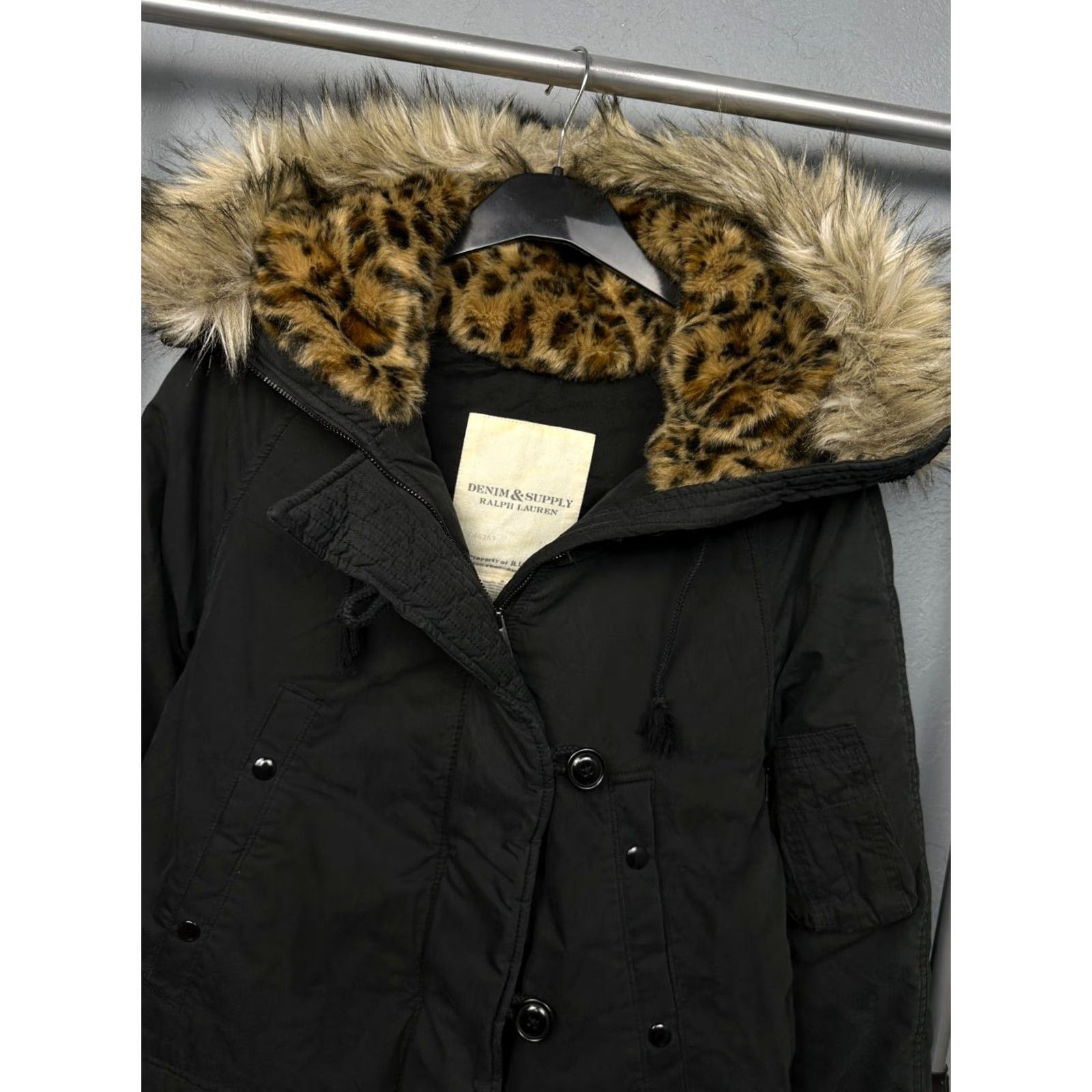 Vintage Denim & Supply Ralph Lauren Denim & Supply Polo Ralph Lauren Womens Down Parka Jacket M Black Hooded Jacket Womens Parka Size M / US 6-8 / IT 42-44 - 2 Thumbnail