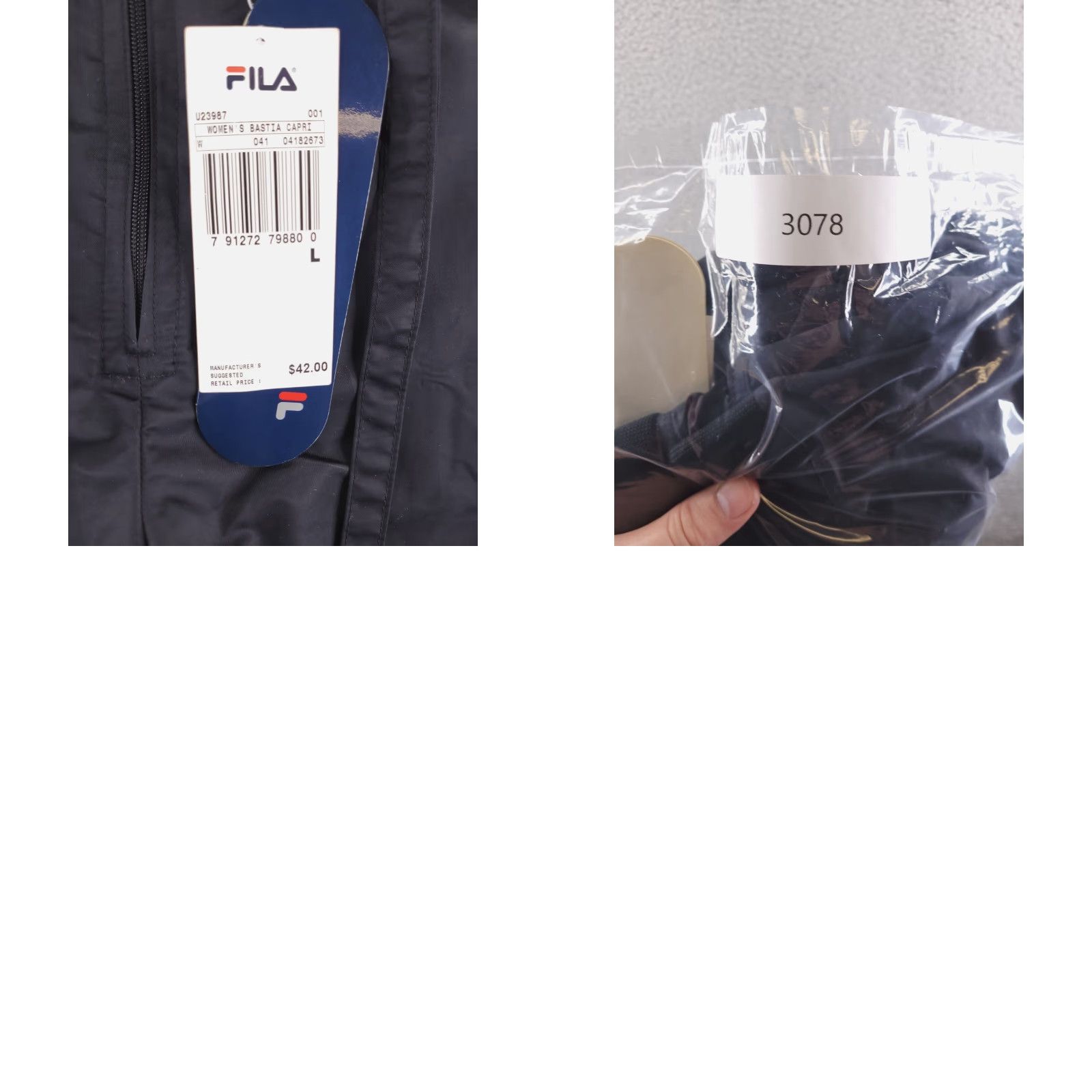 Fila FILA Bastia Capri Pants Womens Large Black Jogger Yoga Gym Size 36" / US 14 / IT 50 - 8 Thumbnail