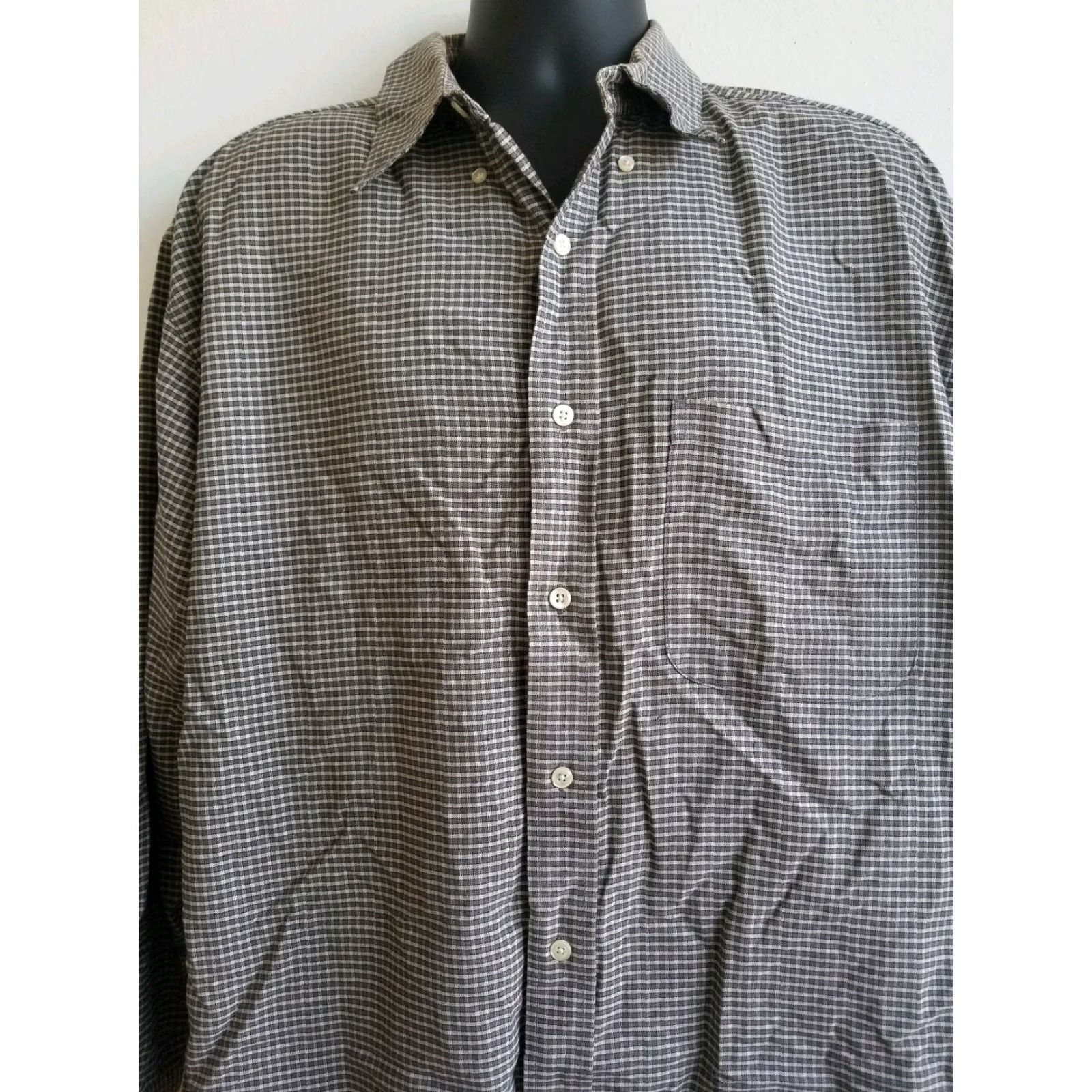 Eddie Bauer VINTAGE Eddie Bauer Men's Long Sleeve Casual Beige Grey Black Check Plaid Size M Size US M / EU 48-50 / 2 - 3 Thumbnail