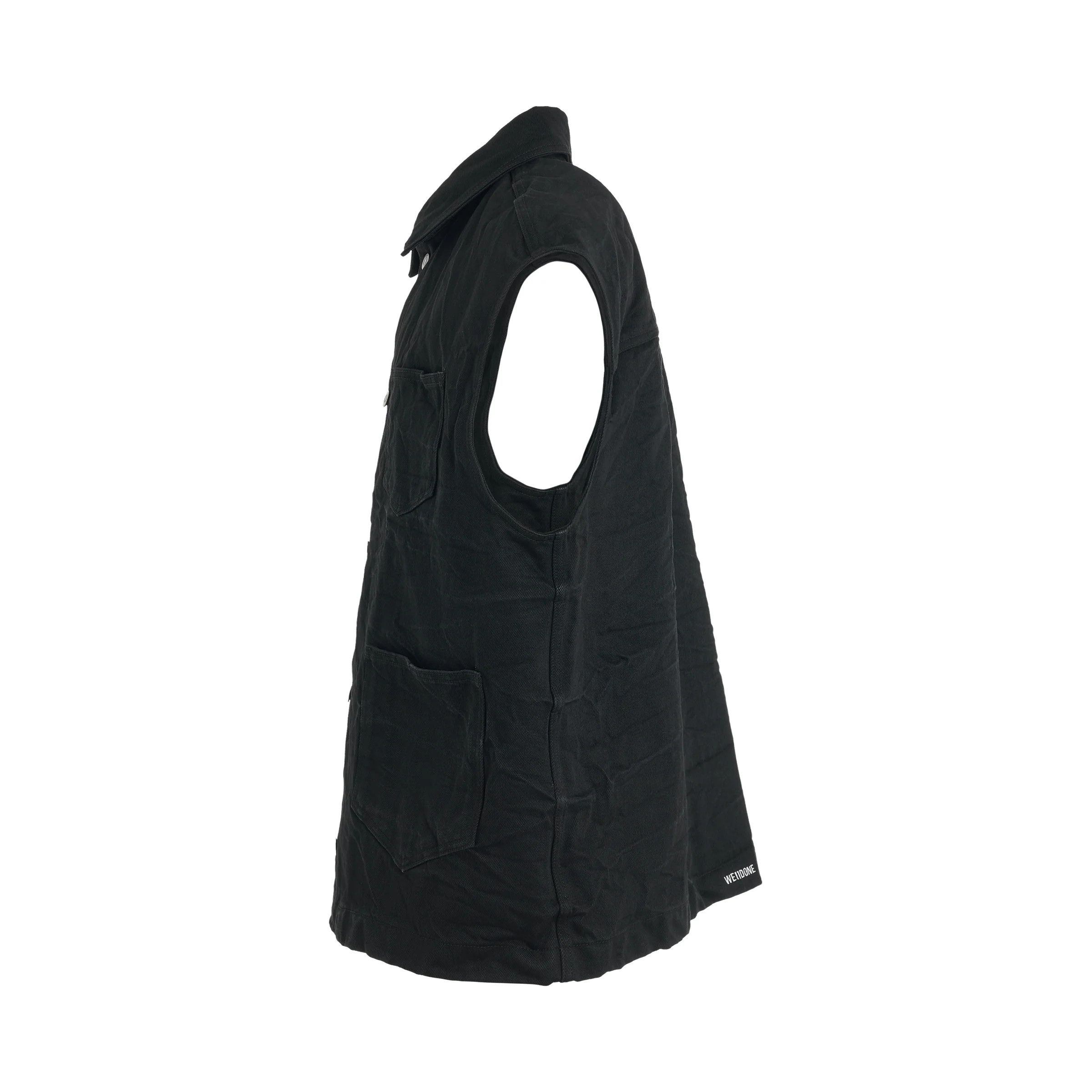 WE11DONE o1mris0824 Denim Vest in Black Size US M / EU 48-50 / 2 - 3 Thumbnail