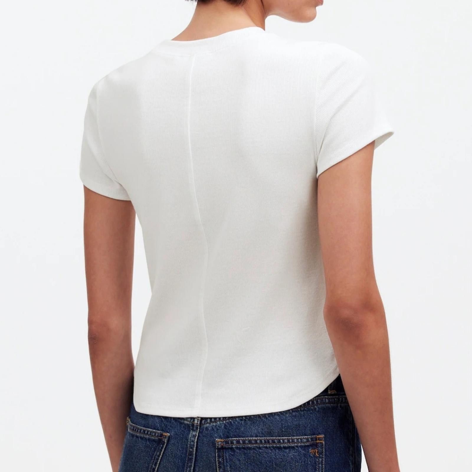 Madewell Madewell (Re)generative Cotton Ribbed Crewneck Tee Size XXS / US 00 / IT 34 - 7 Thumbnail