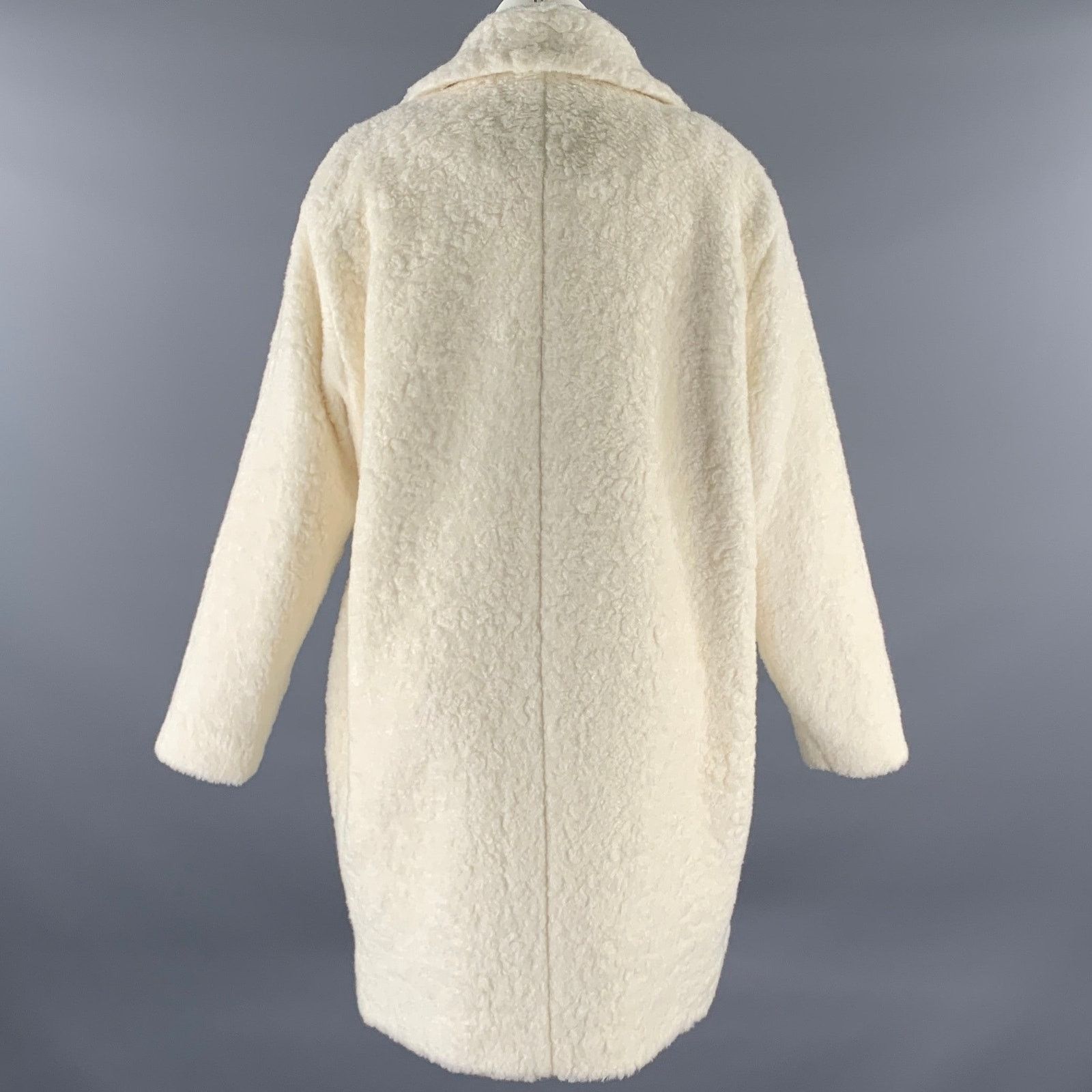 Kate Spade KATE SPADE Size XL Cream Acrylic Blend Faux Fur Peacoat Size XL / US 12-14 / IT 48-50 - 4 Thumbnail