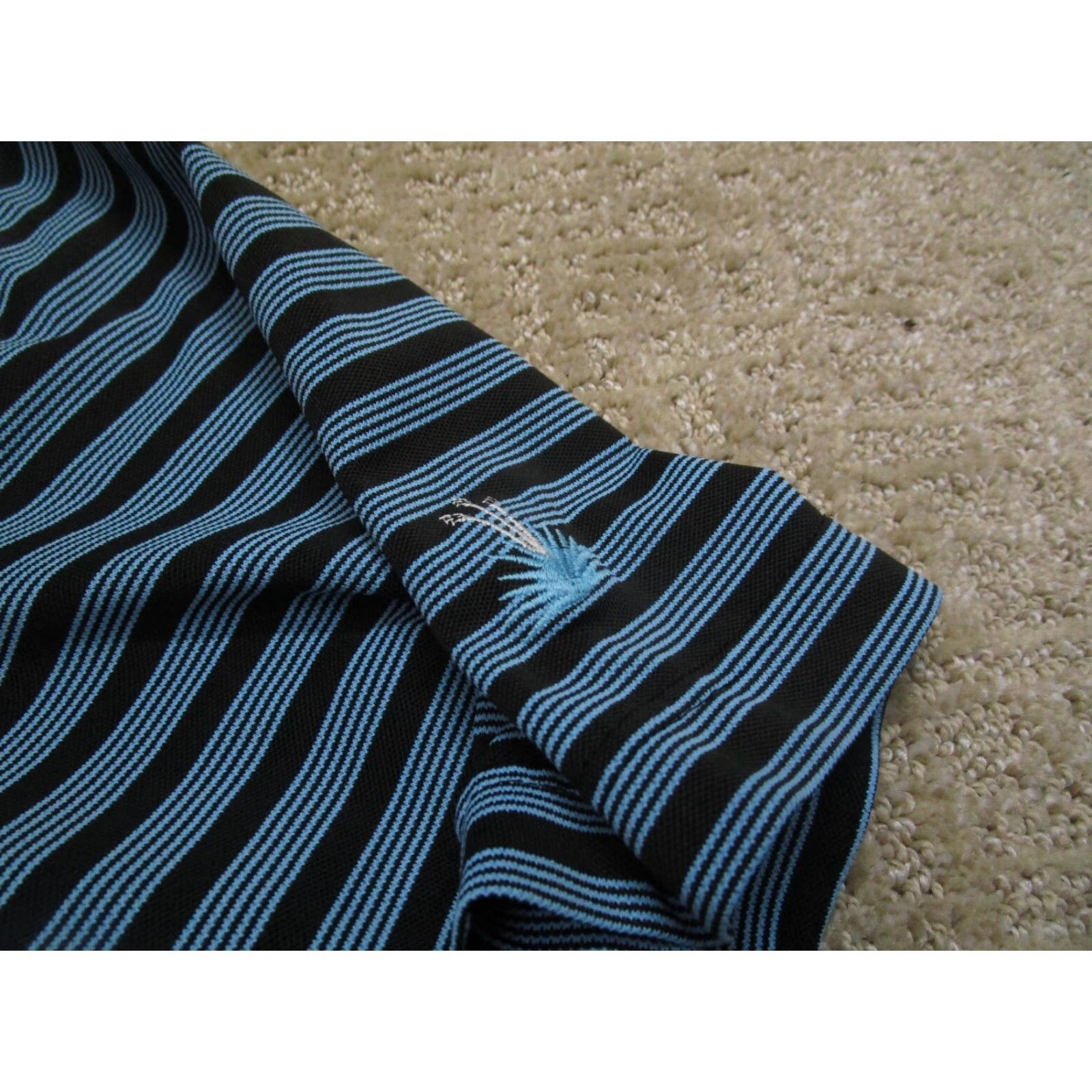 Peter Millar Peter Millar Polo Shirt Men XL Striped Blue Black Golf Performance Size US XL / EU 56 / 4 - 3 Thumbnail