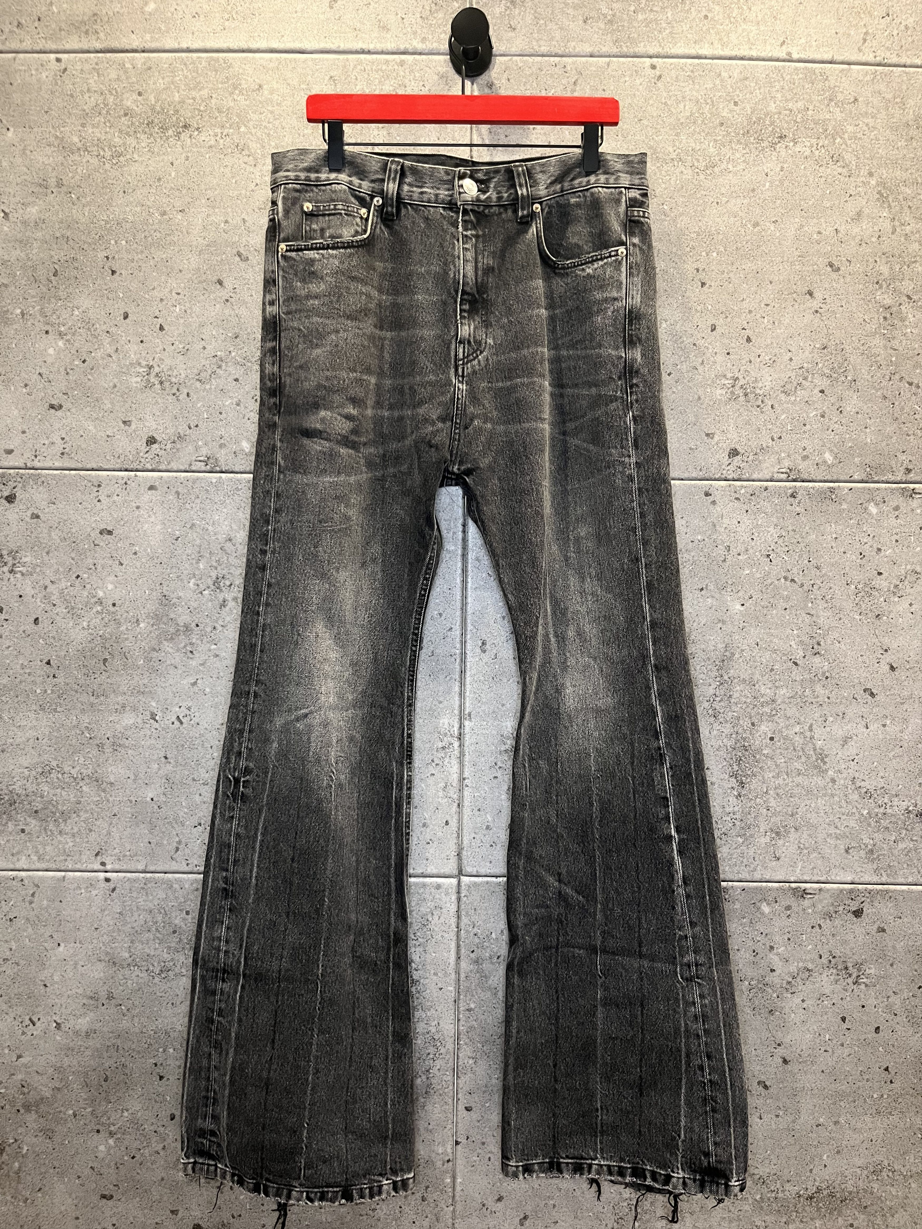 Balenciaga og lost tape flare denim jeans