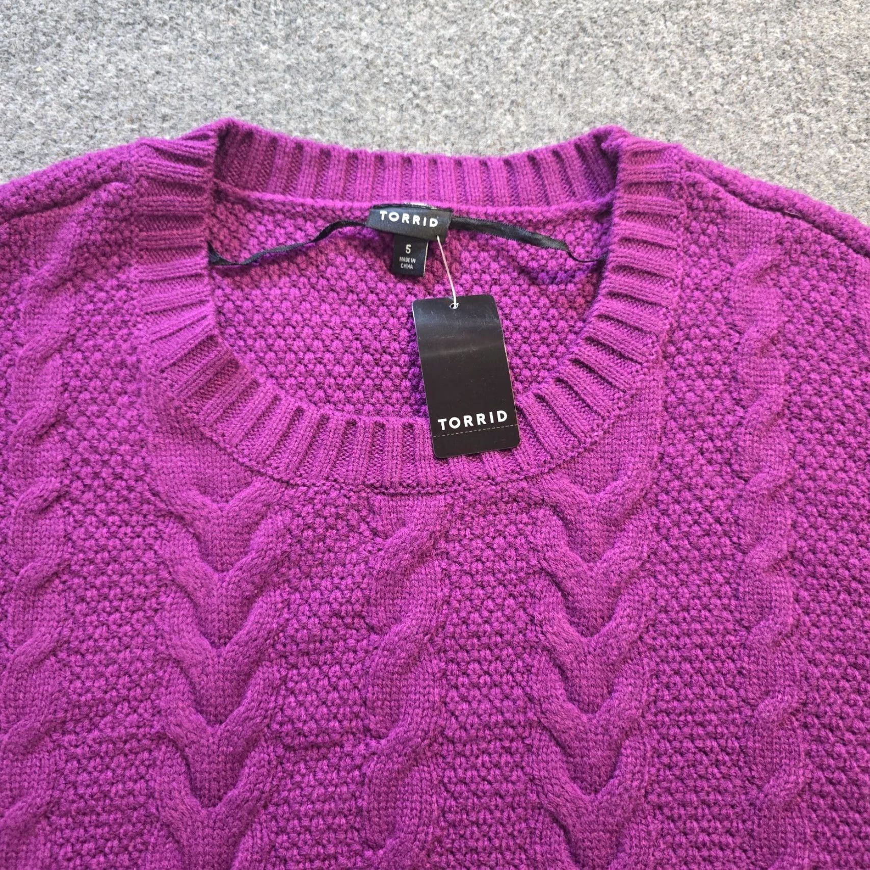 Torrid Torrid Sweater Womens 5X Purple Cable Knit Long Sleeve Crew Neck Pullover Casual Womens Size XXL / US 16-18 / IT 52-54 - 2 Thumbnail