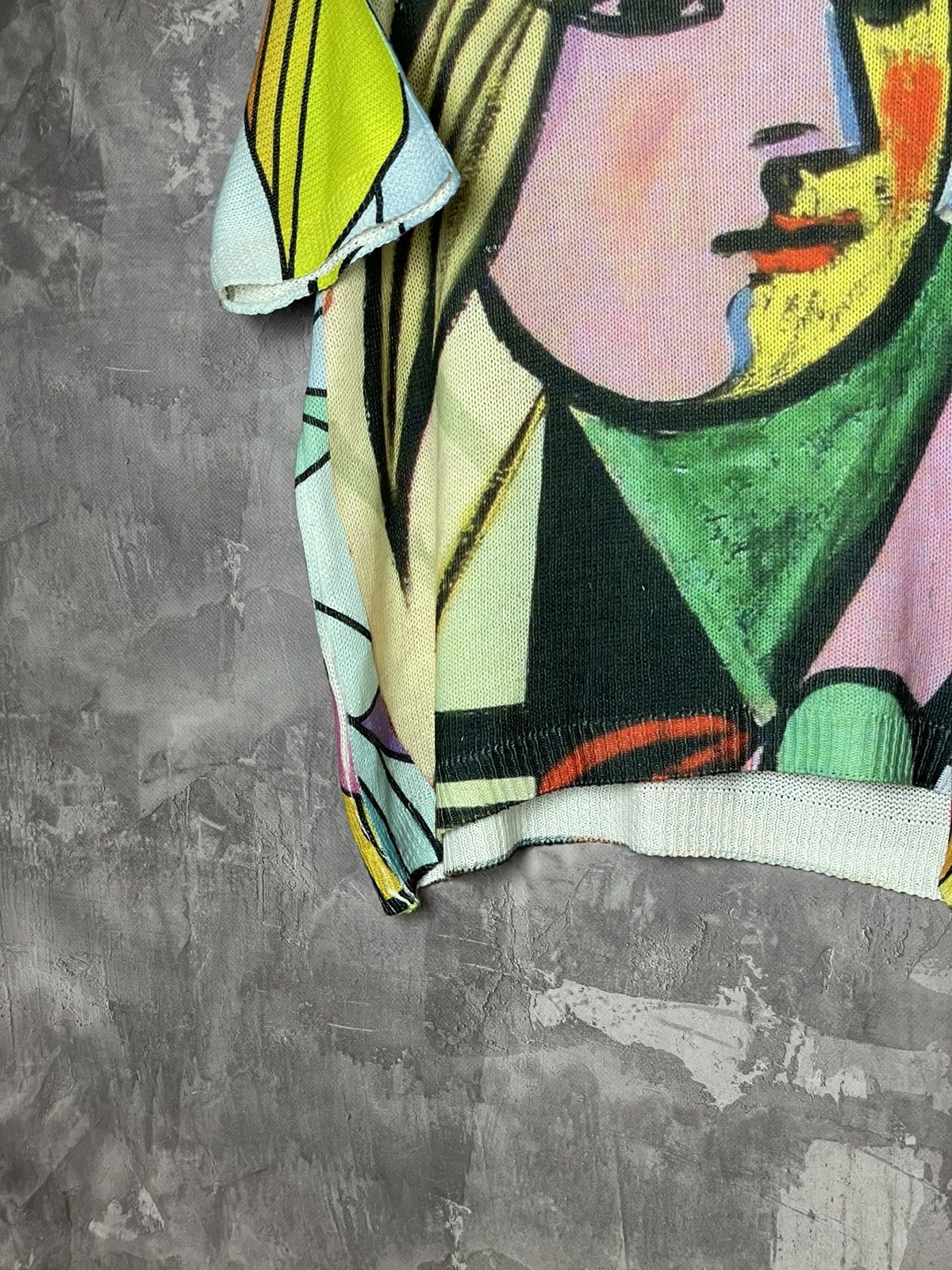Vintage VTG 90s Picasso Art Knit T Shirt Mirror Girl Rare Size M / US 6-8 / IT 42-44 - 4 Thumbnail