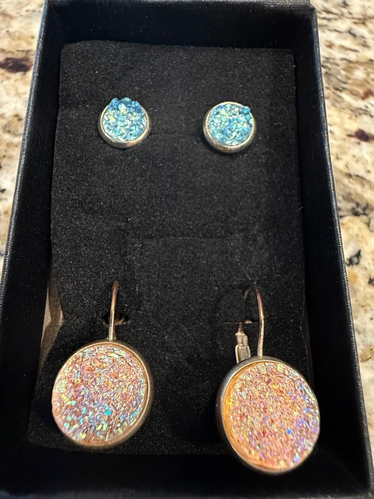 Other Druzy earrings pink drop pair & teal post pair set of two Size ONE SIZE - 3 Thumbnail