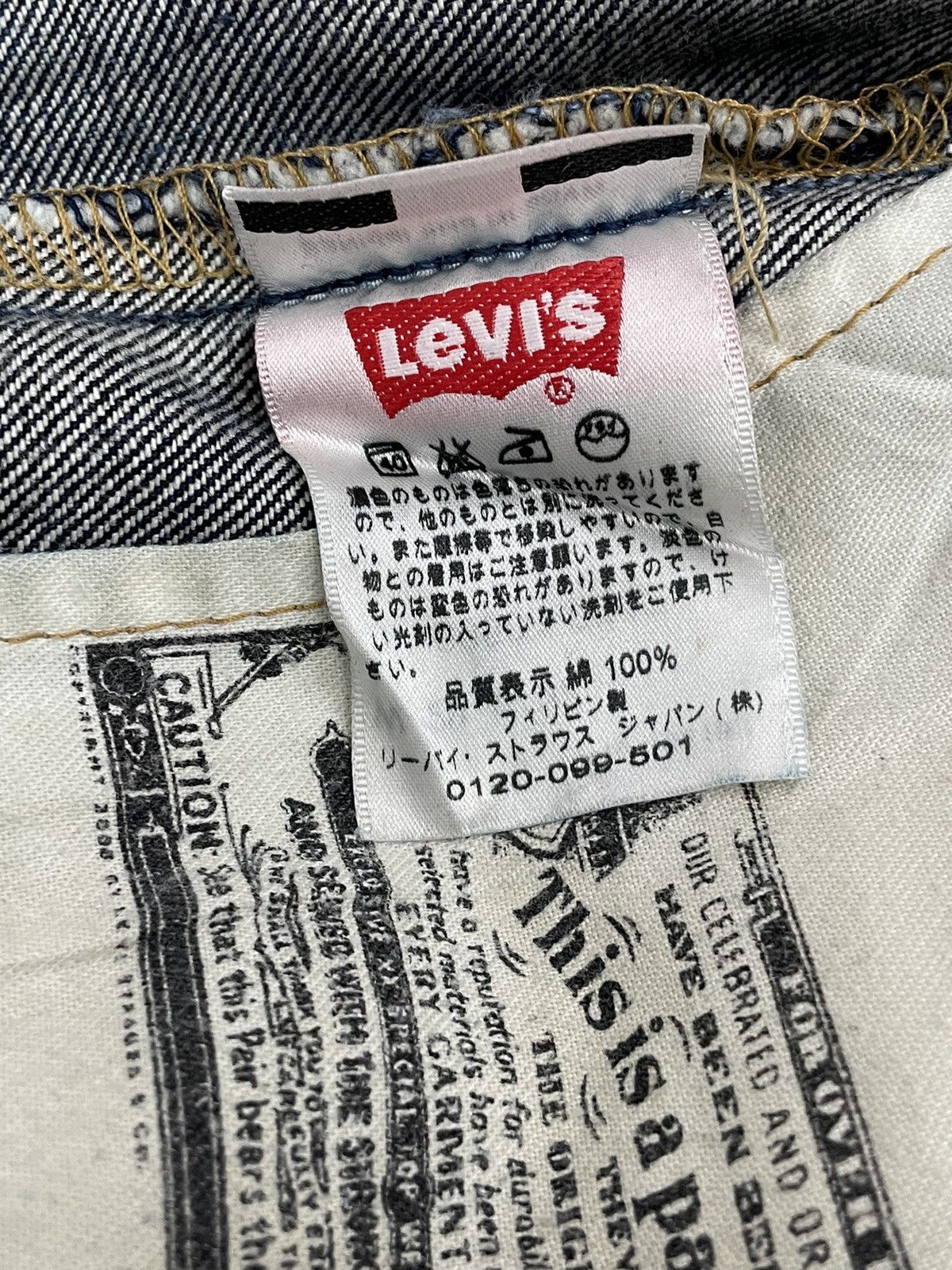 Levi's Levis 501 Straight Leg Buttonfly Dark Denim Distressed Size US 29 - 24 Thumbnail