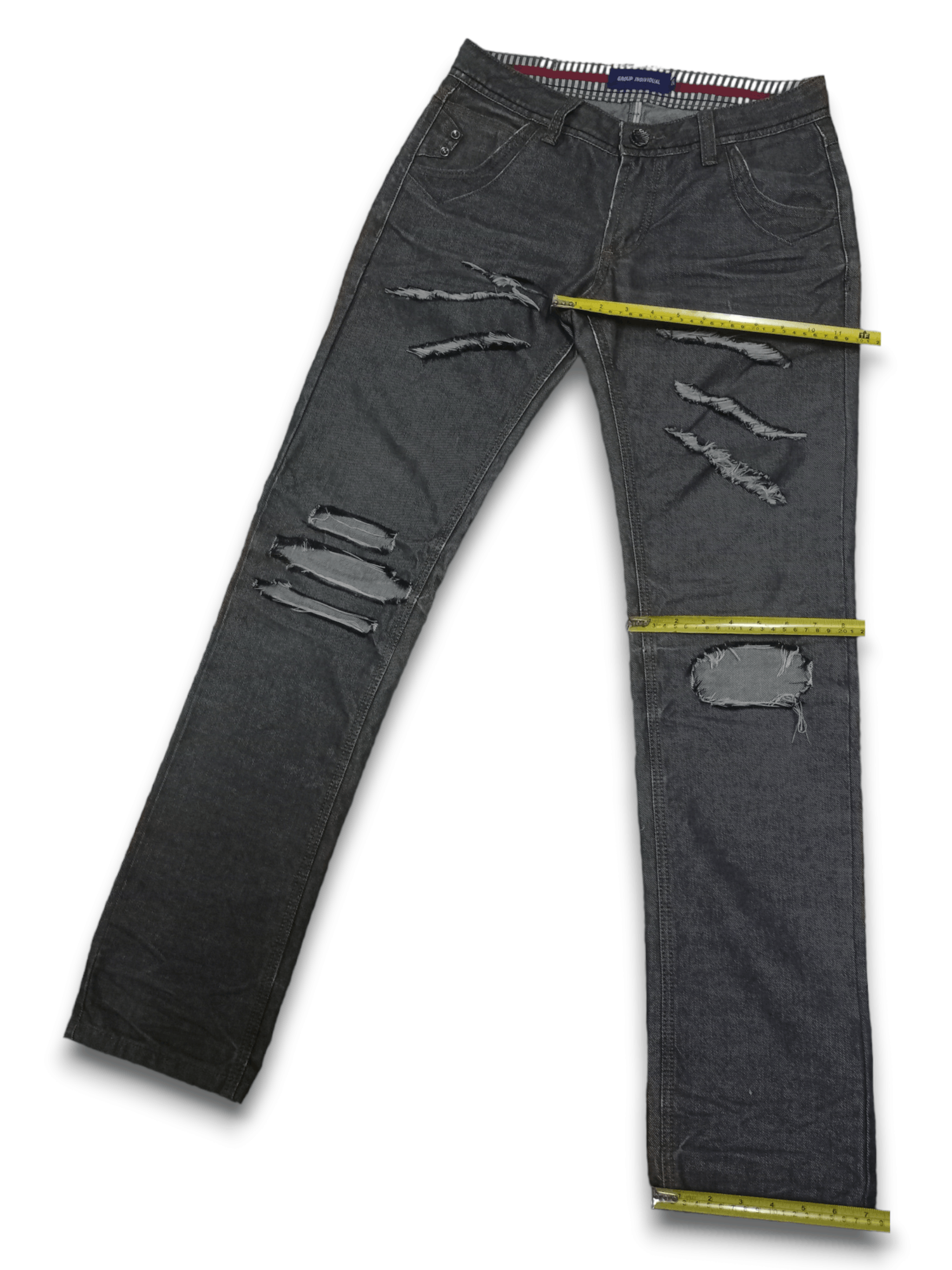 Japanese Brand Vintage Japanese Brand Reflected Grey Ripped Jeans 30x33 Size US 30 / EU 46 - 11 Thumbnail