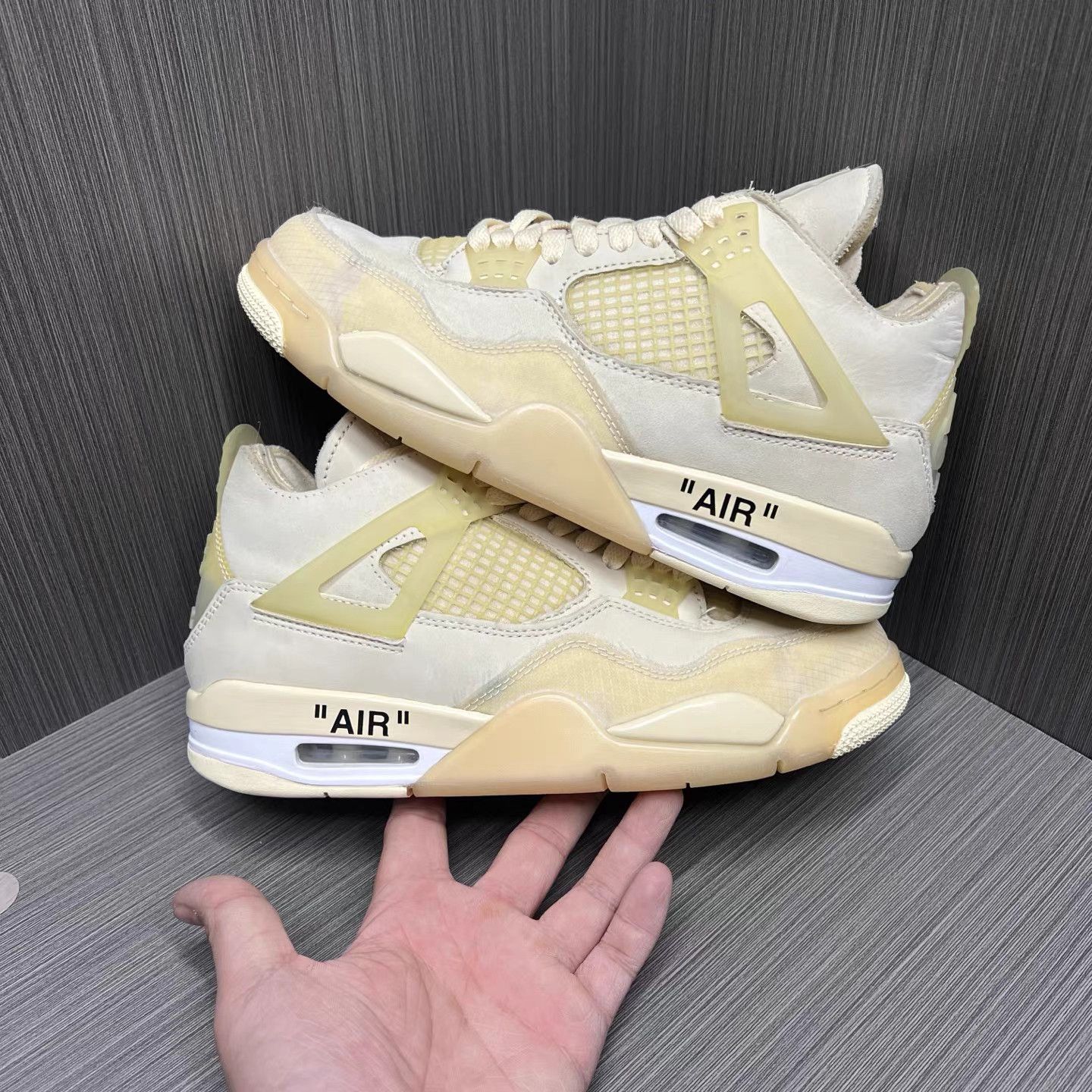 Jordan Brand OFF-WHITE × Jordan Air Jordan 4 Sail Sneakers K15 Size US 6 / EU 39 - 5 Thumbnail