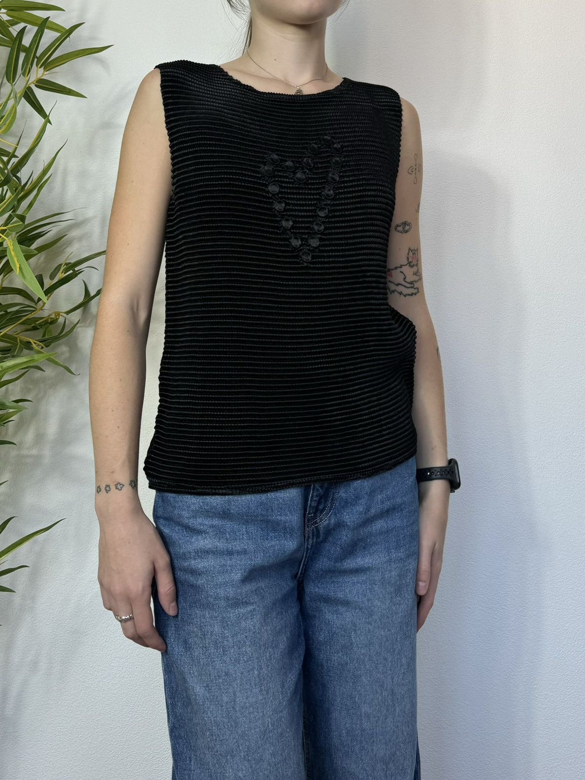 Vintage HEART PLEATED TANK TOP Size ONE SIZE - 5 Thumbnail