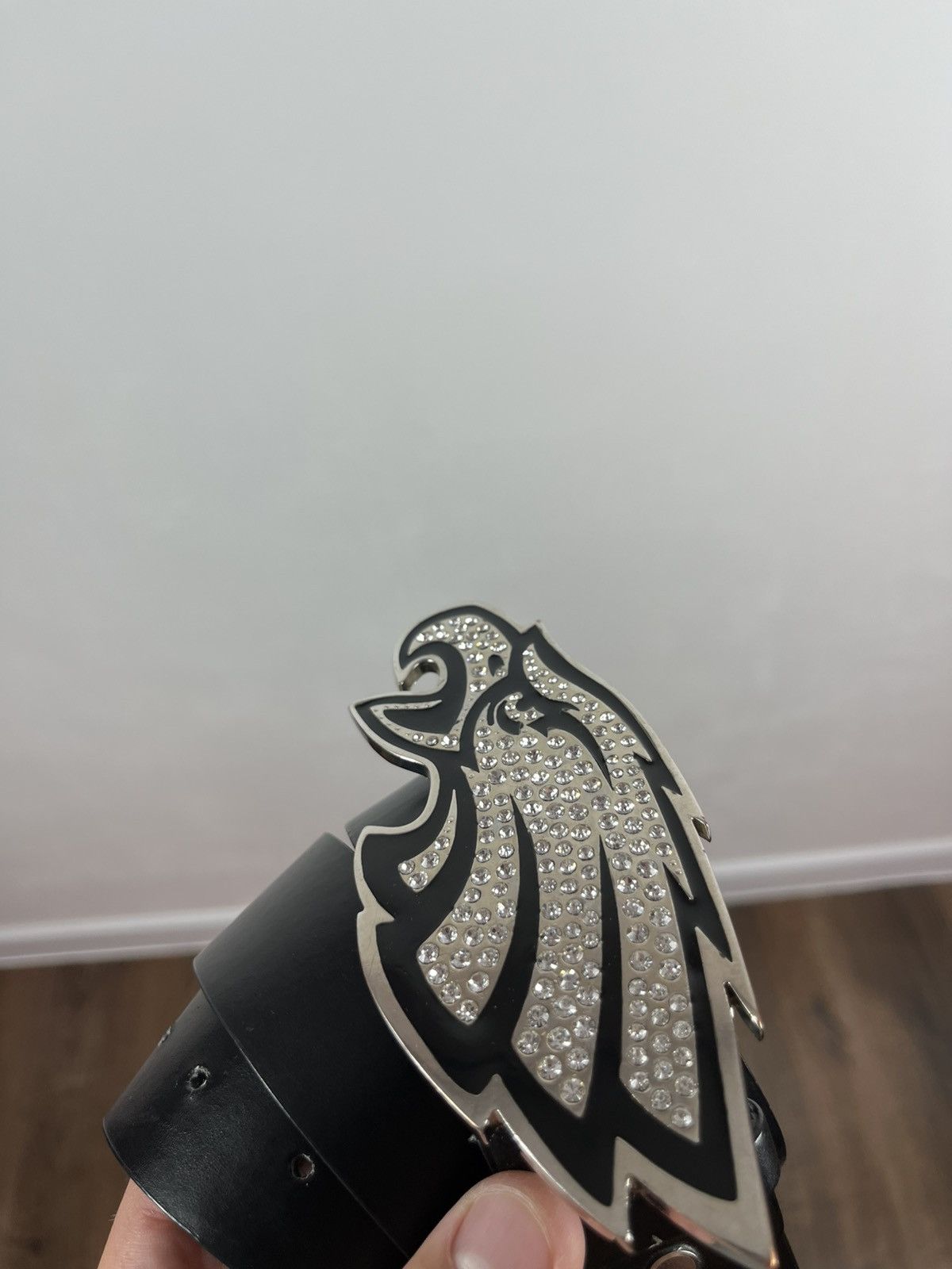 Other Y2K Black Belt with Eagle Rhinestone Buckle Statement Piece Size ONE SIZE - 9 Thumbnail