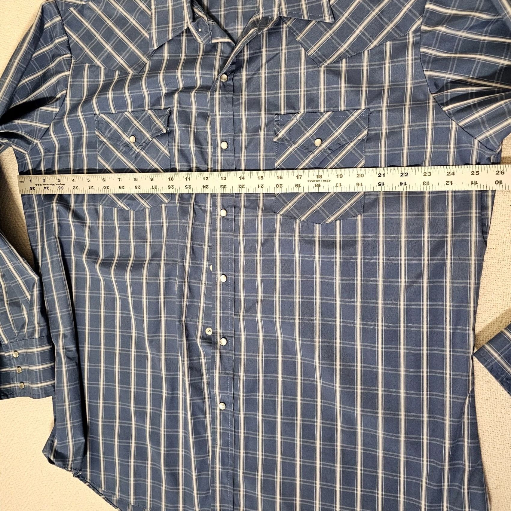Vintage VINTAGE Ely Cattleman Shirt Men's XL Blue Plaid Western Pockets Pearl Snap Button Down Size US XL / EU 56 / 4 - 6 Thumbnail